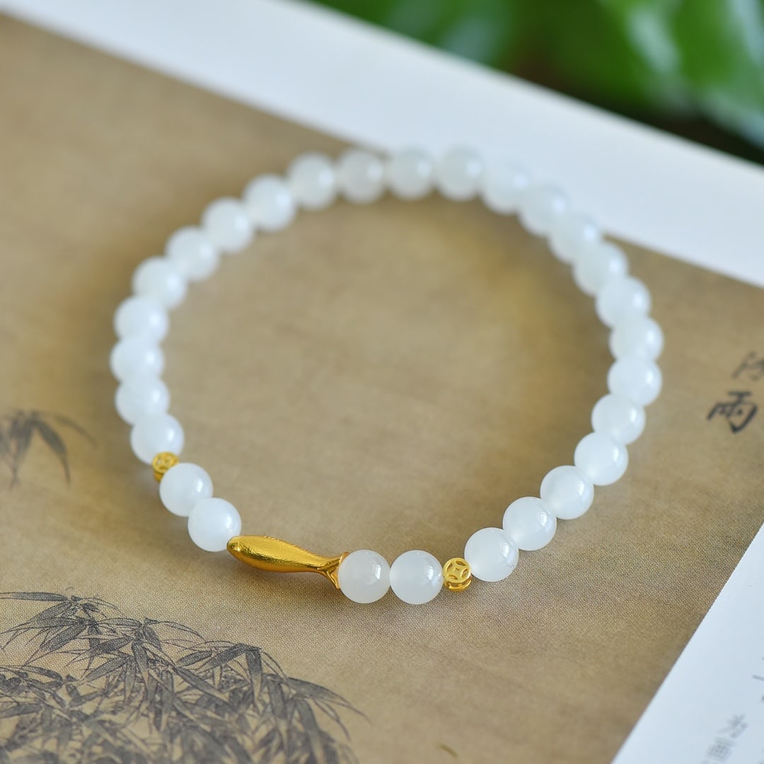 An Exquisite White Jade Bracelets - 5