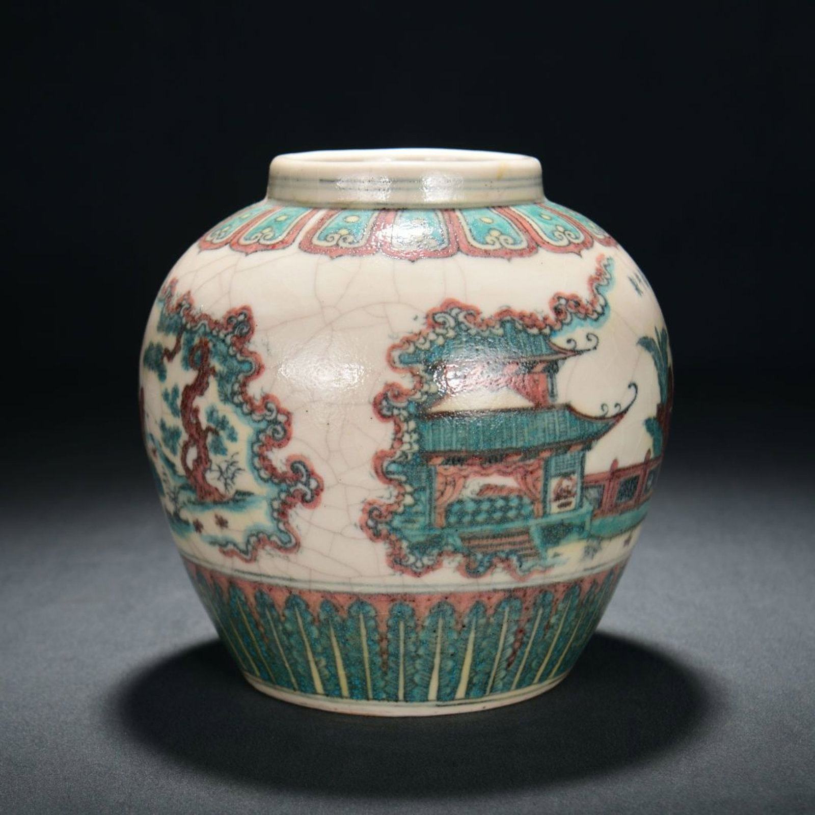 An Exquisite Wucai Jar With Visiting Friend With Qin Pattern (1 of 8)