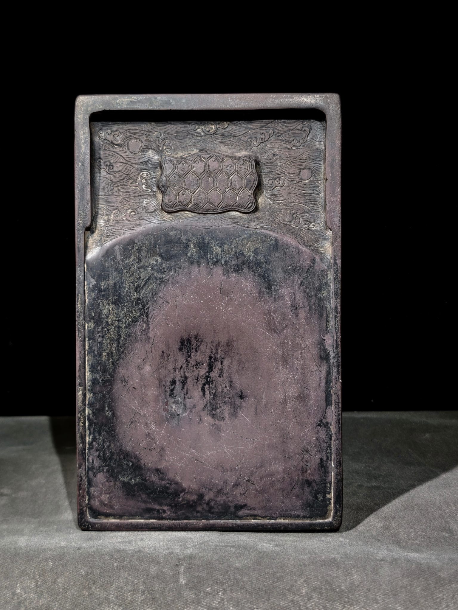 A Fine Rectangular Duanshi Inkstone With Tortoise?Shell,Sea?Wave And Cloud Motif (1 of 9)