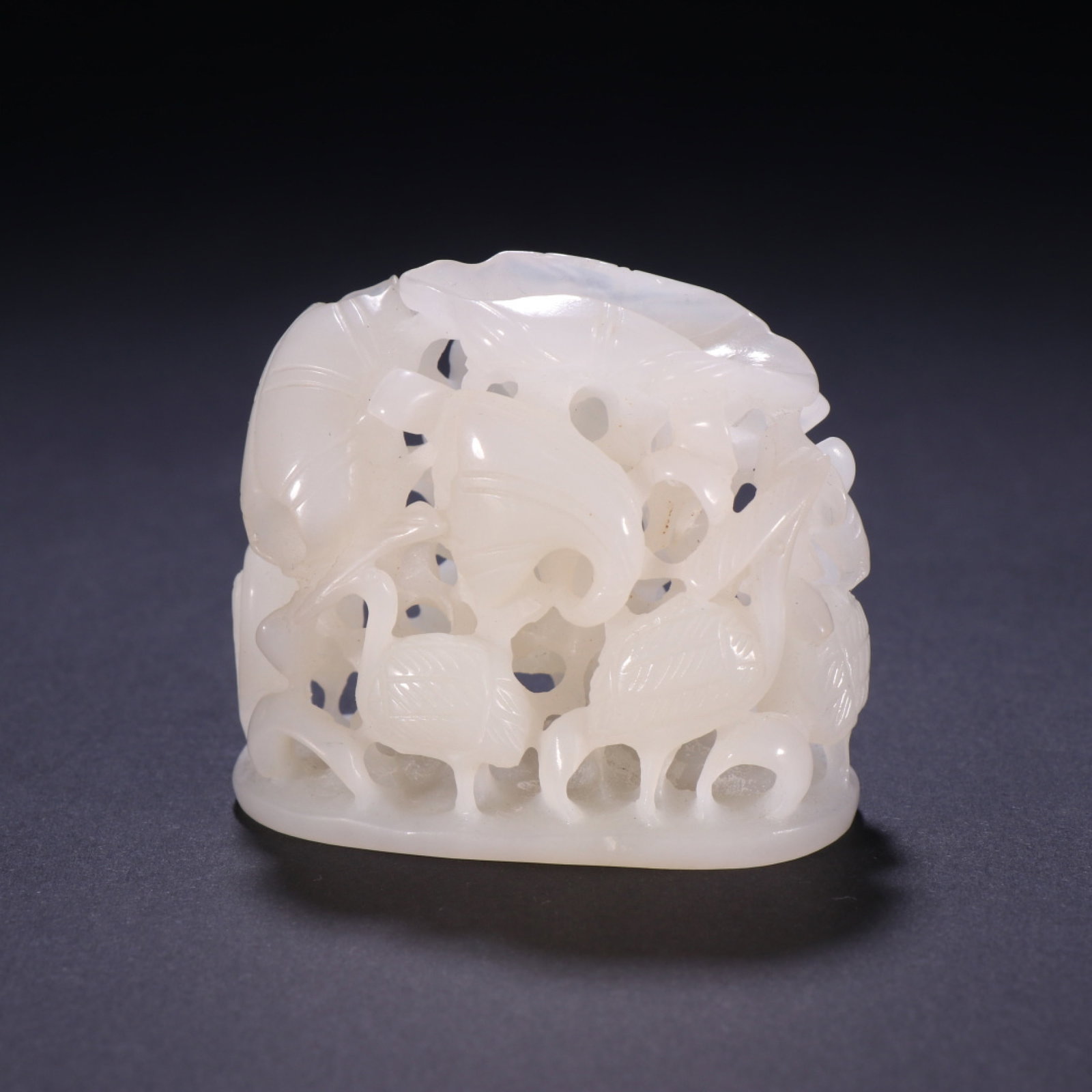 An Exquisite Hollow White Jade Censer Finial With Successive Success Motif: An Exquisite Hollow White Jade Censer Finial With Successive Success Motif,China Qing Dynasty,Dimensions:2inx2.4in,Weight:88g,白玉镂雕一路连科炉&#