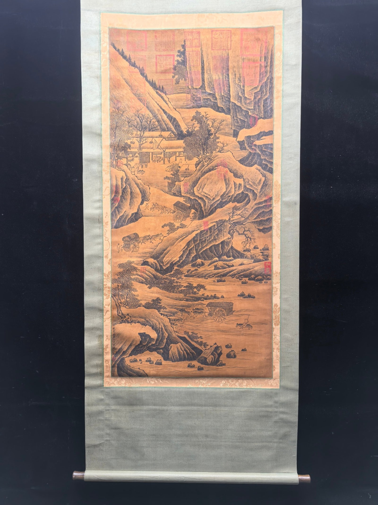 Chinese Ink Landscape Hanging Scroll,Ink on Silk (1 of 8)