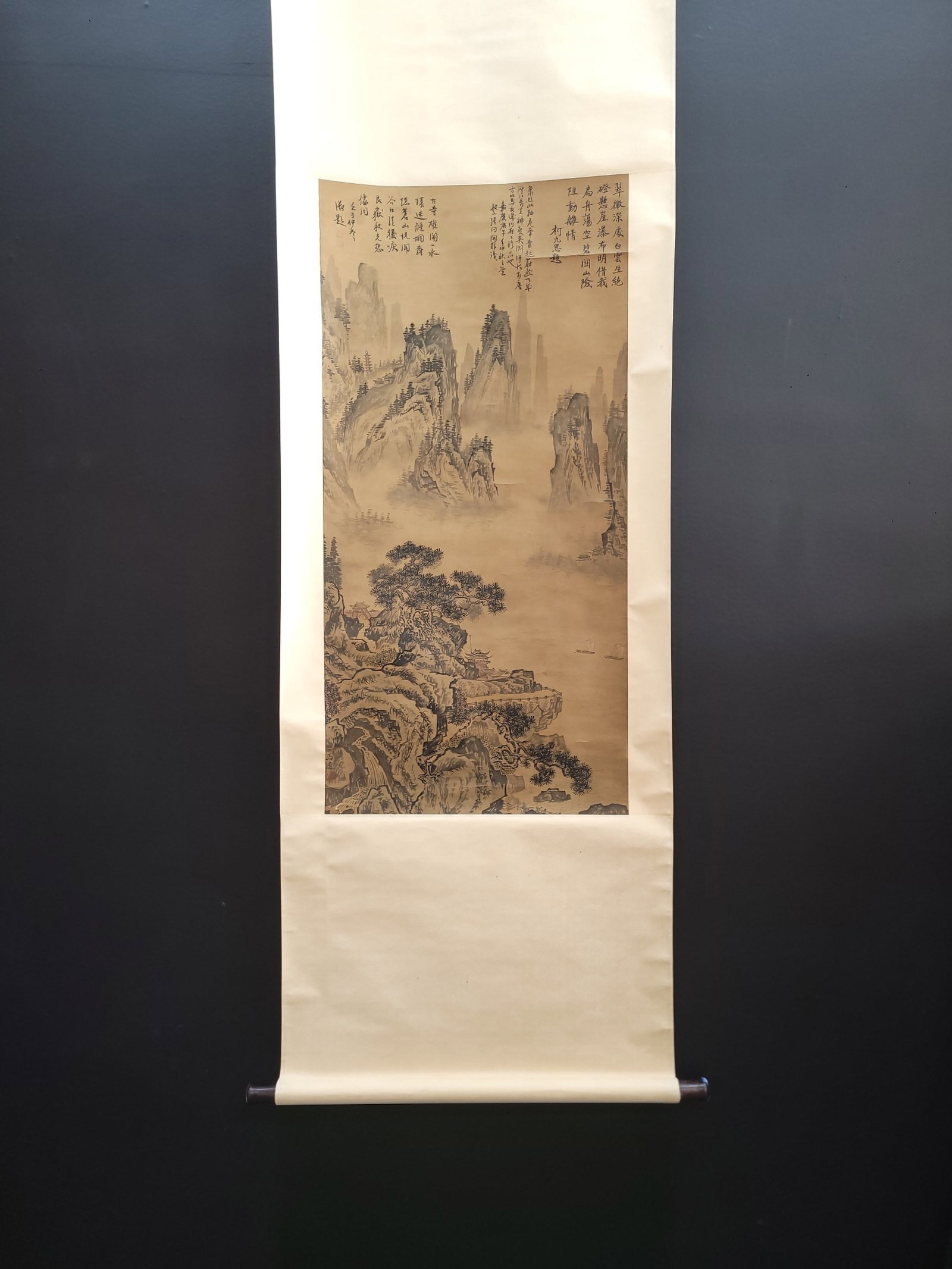 Chinese Ink Landscape Hanging Scroll,Ink on Silk (1 of 9)