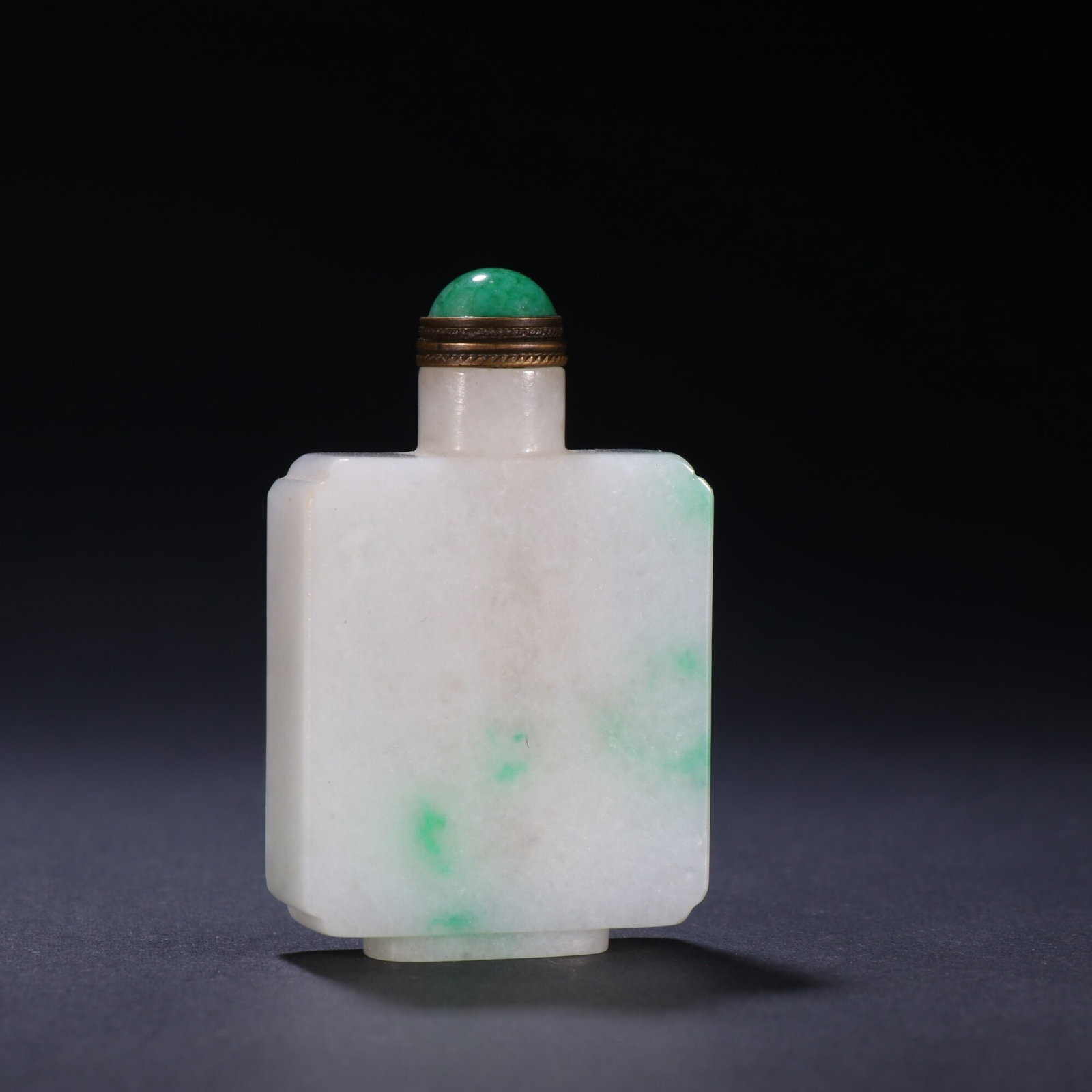 An Exquisite Plain Square Jadeite Snuff Bottle (1 of 9)