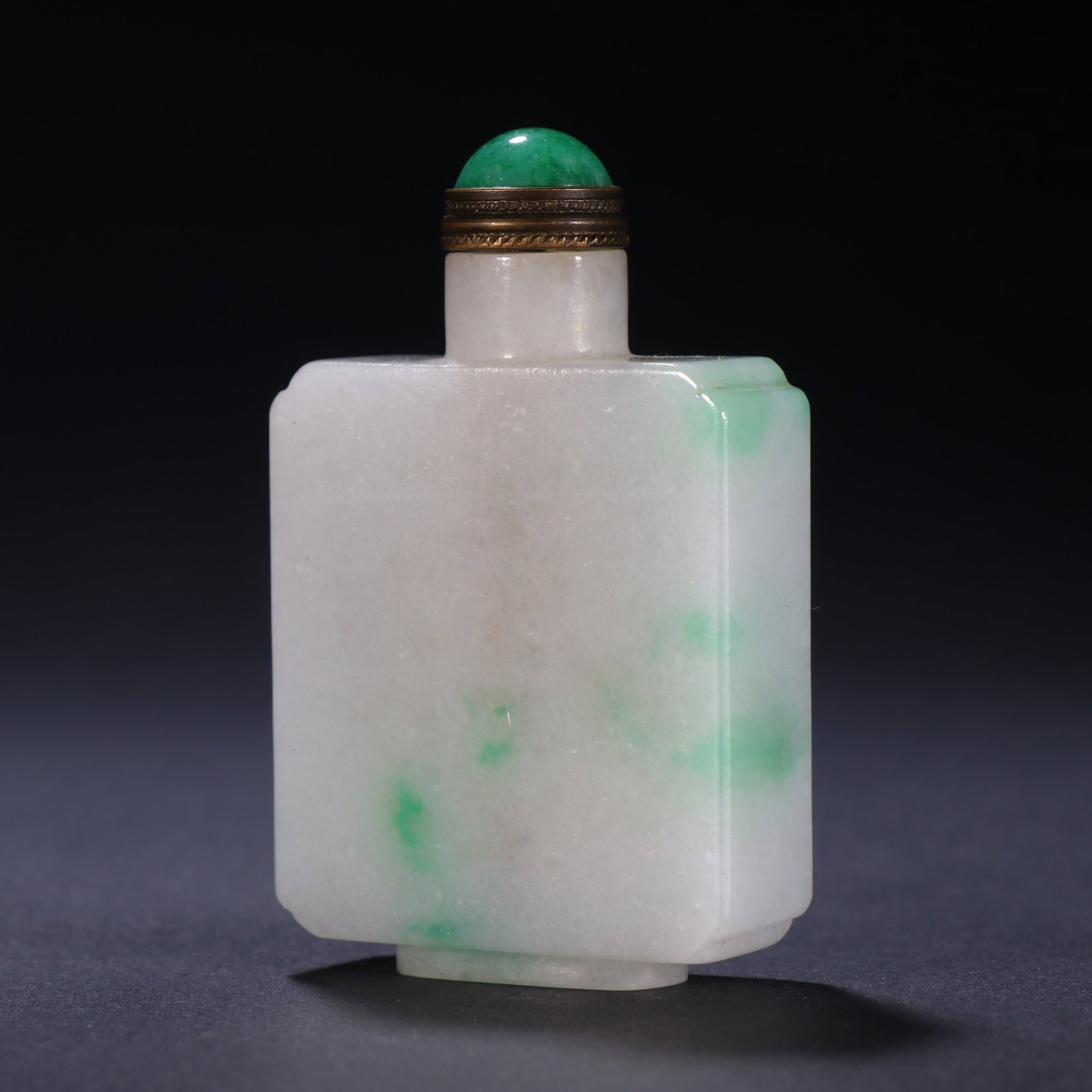 An Exquisite Plain Square Jadeite Snuff Bottle - 2