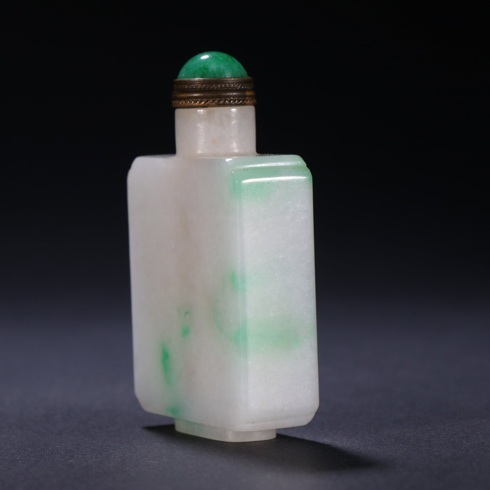 An Exquisite Plain Square Jadeite Snuff Bottle - 3