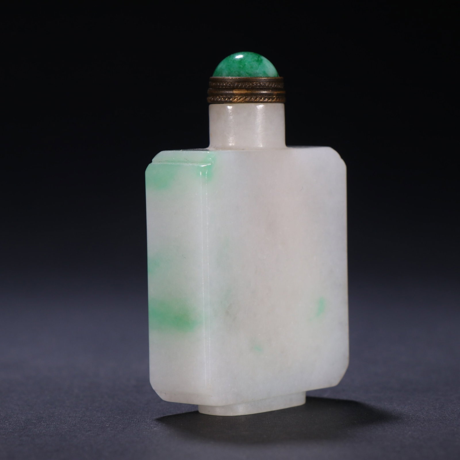 An Exquisite Plain Square Jadeite Snuff Bottle - 4