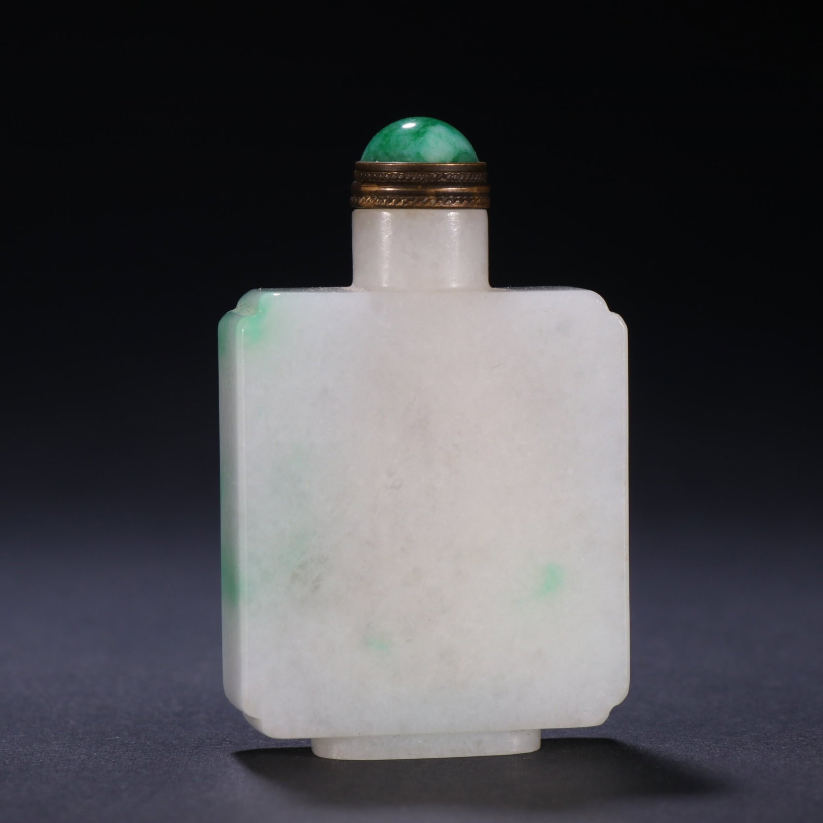 An Exquisite Plain Square Jadeite Snuff Bottle - 5