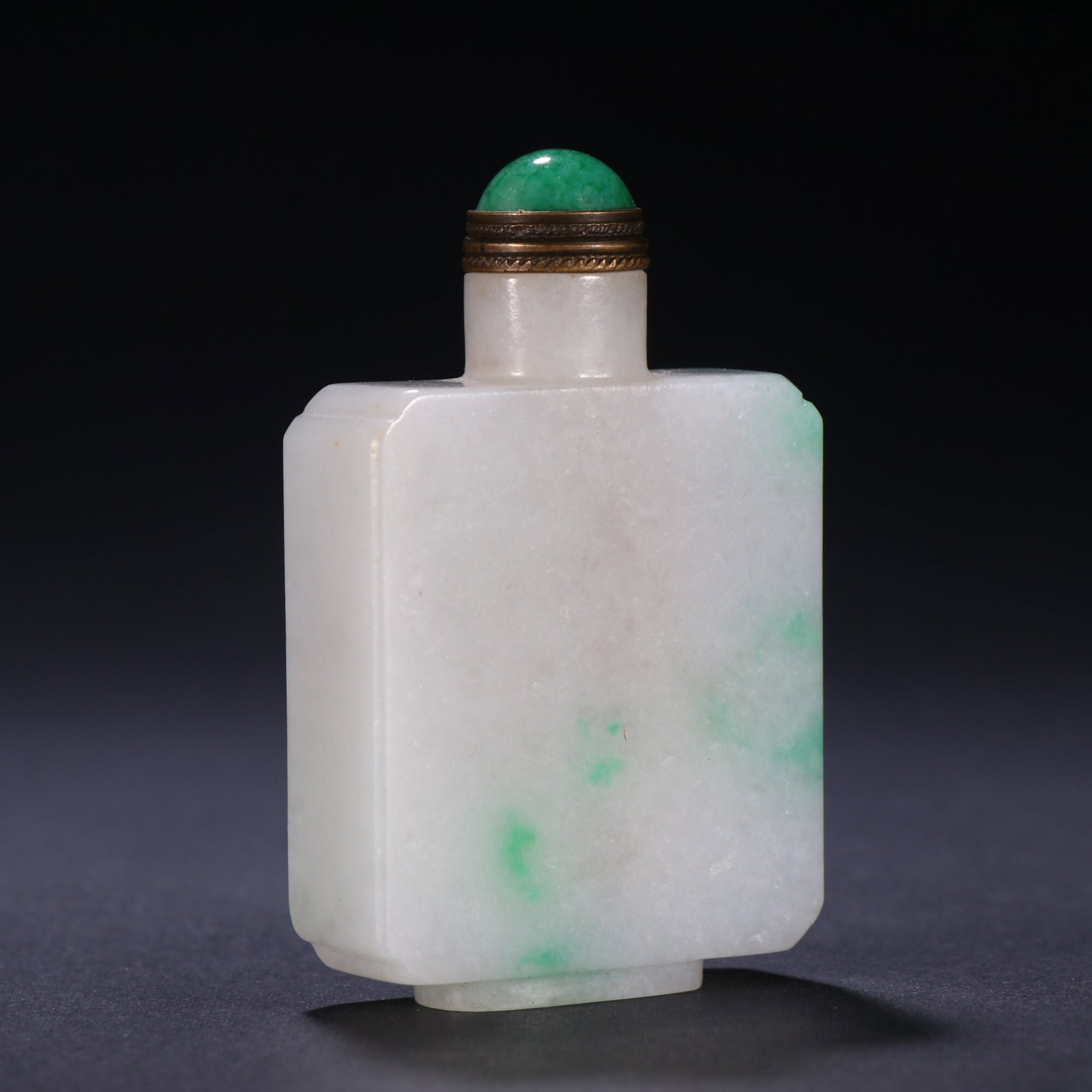 An Exquisite Plain Square Jadeite Snuff Bottle - 7