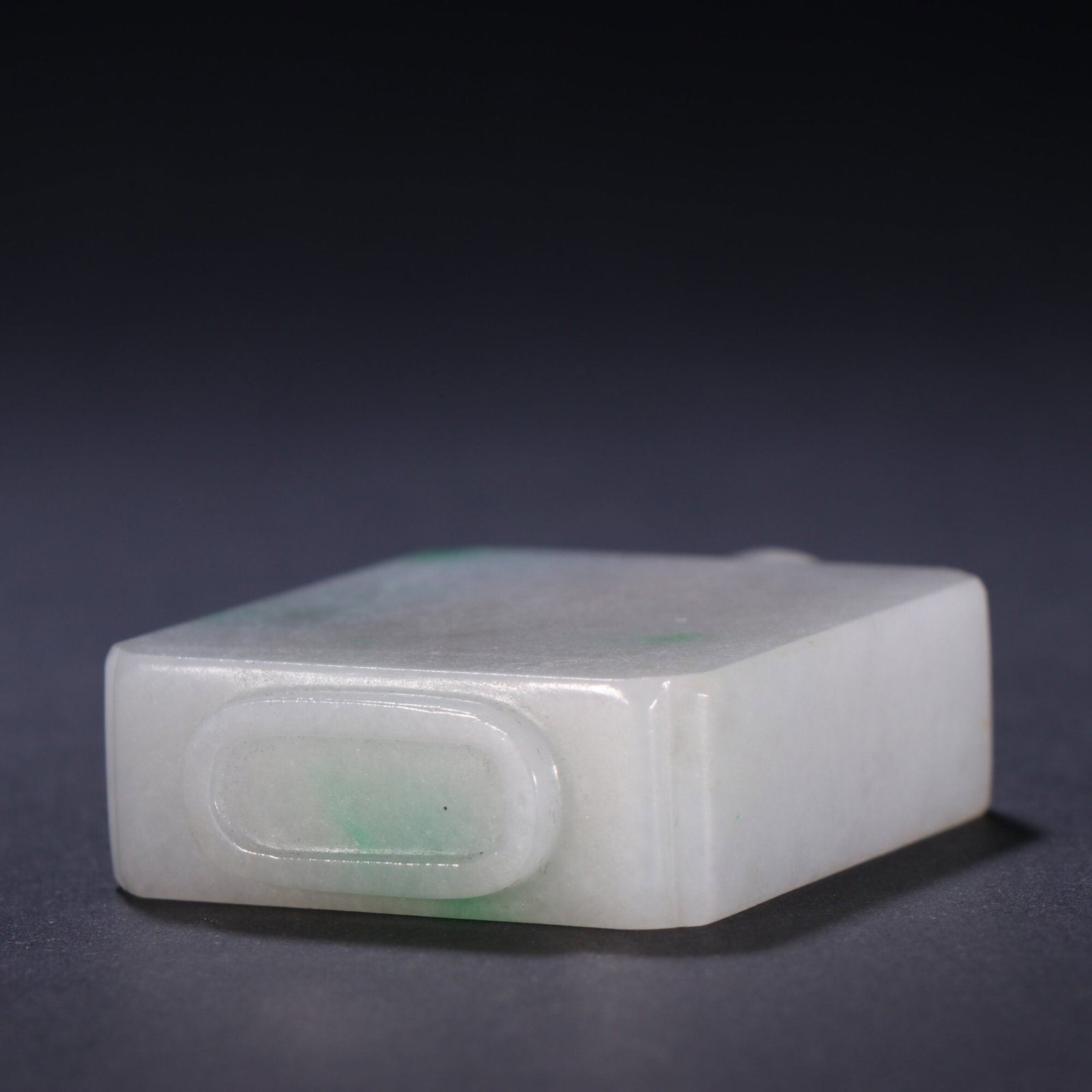 An Exquisite Plain Square Jadeite Snuff Bottle - 9