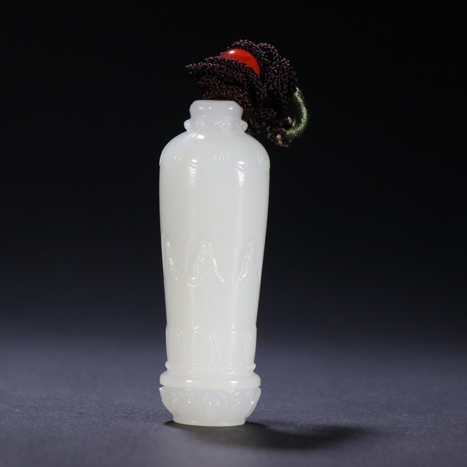 An Exquisite White Jade Pendant Shaped As Vase With Buddha Pattern (1 of 9)