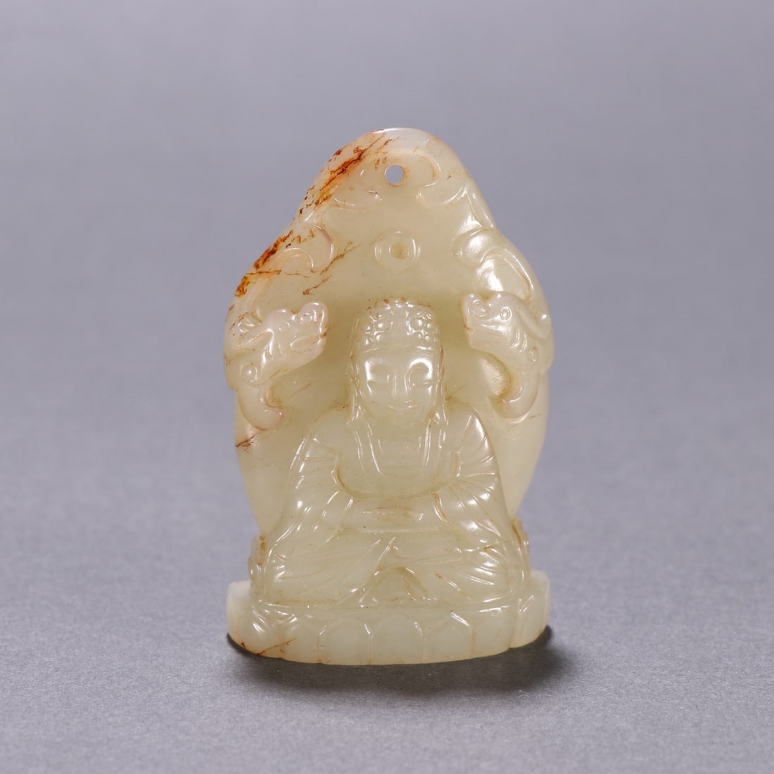 A Fine White Jade Buddha Pendant With Double?Dragon Motif (1 of 9)