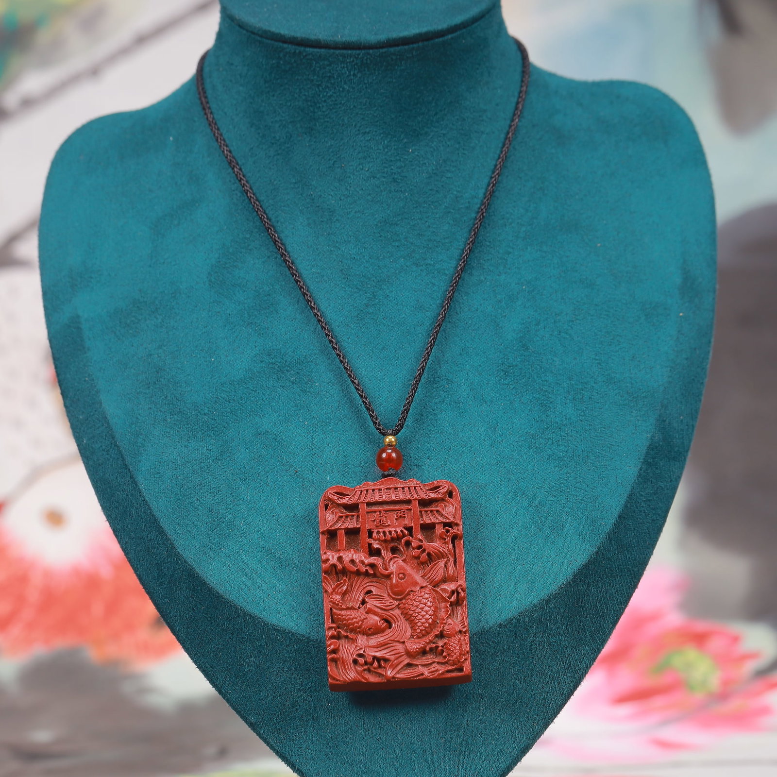 An Exquisite Cinnabar Auspicious Cloud Pendant: An Exquisite Cinnabar Auspicious Cloud Pendant, Size:3cmx4.8cm, Weight:25g 朱砂祥云挂件
