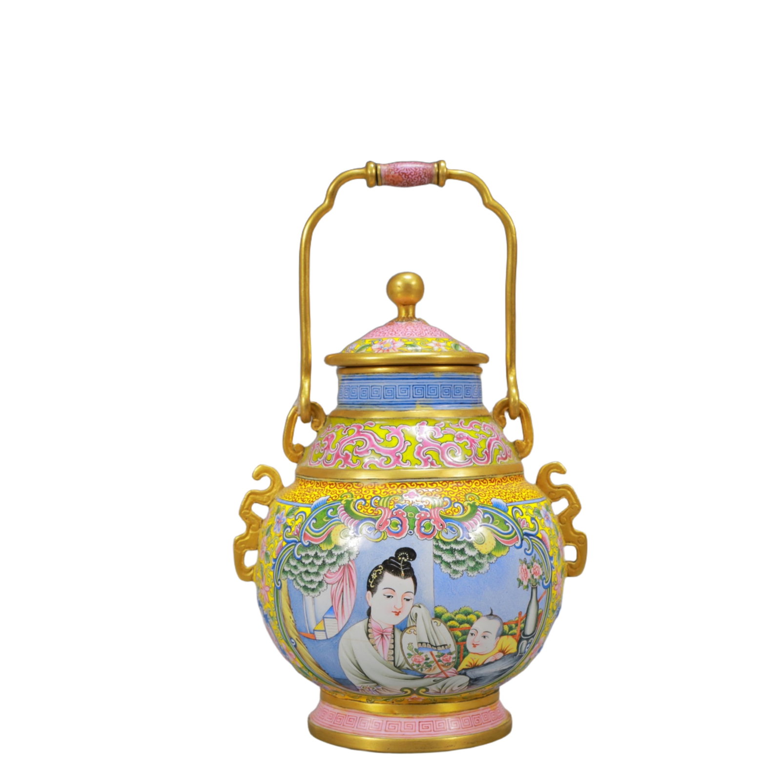 An Exquisite Painted Enamel Figure Pattern Jar (1 of 8)