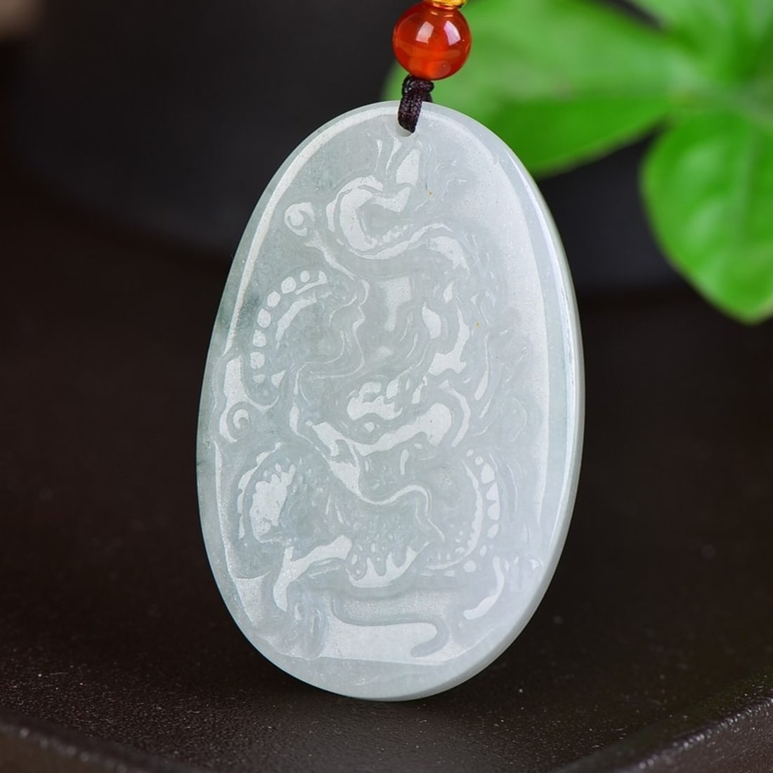 A Pair of Exquisite Jadeite Dragon and Phoenix Pattern Pendants: A Pair of Exquisite Jadeite Dragon and Phoenix Pattern Pendants,Size:29mmx47mm 一对翡翠龙凤纹挂件