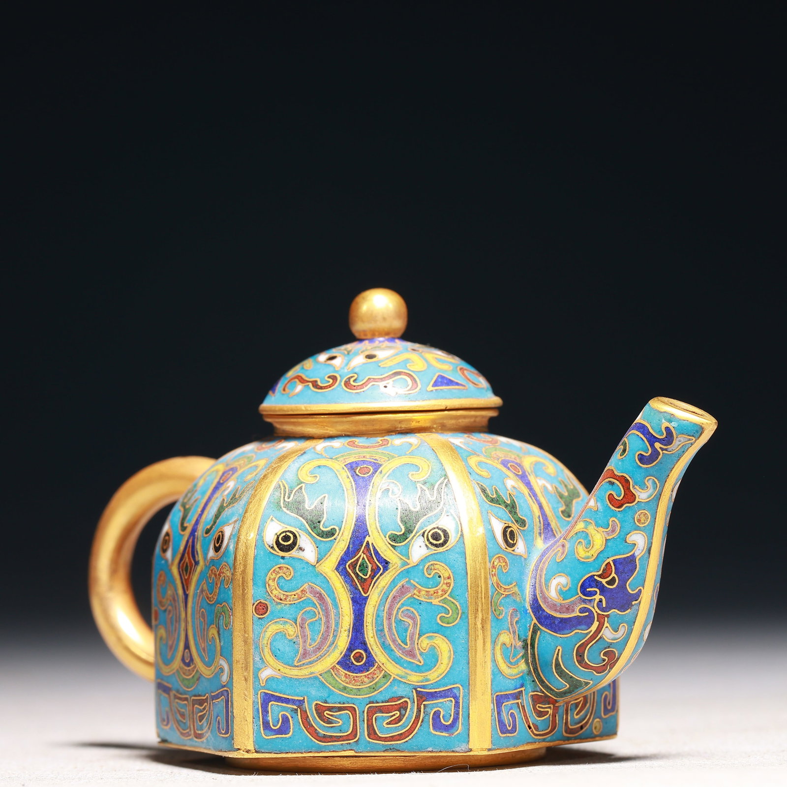 An Exquisite Cloisonne Beast-Face Pattern Teapot - 2