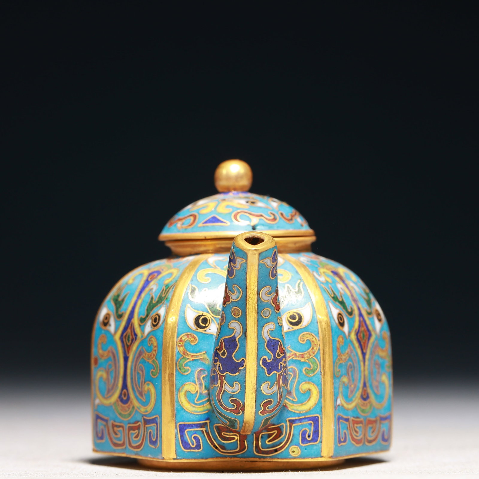 An Exquisite Cloisonne Beast-Face Pattern Teapot - 3