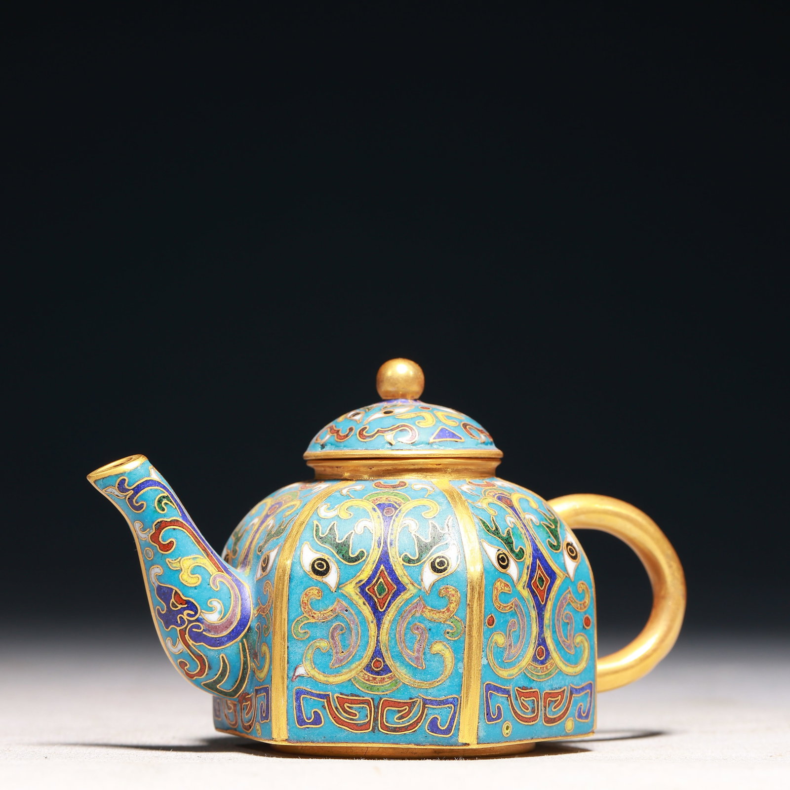 An Exquisite Cloisonne Beast-Face Pattern Teapot - 4
