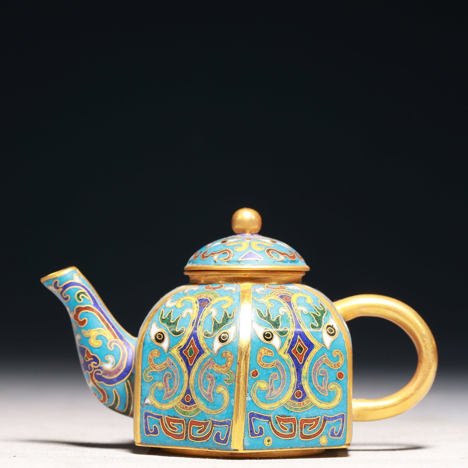 An Exquisite Cloisonne Beast-Face Pattern Teapot - 5