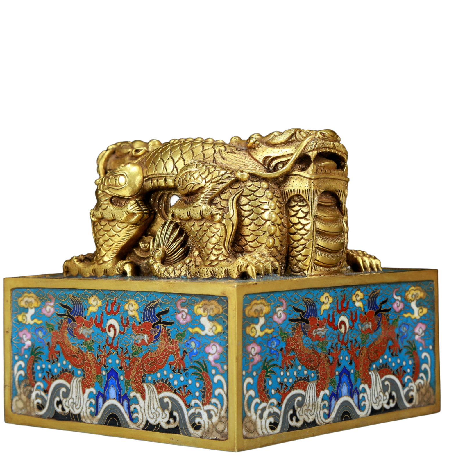 A Fine Cloisonne Dragon Pattern Seal - 2