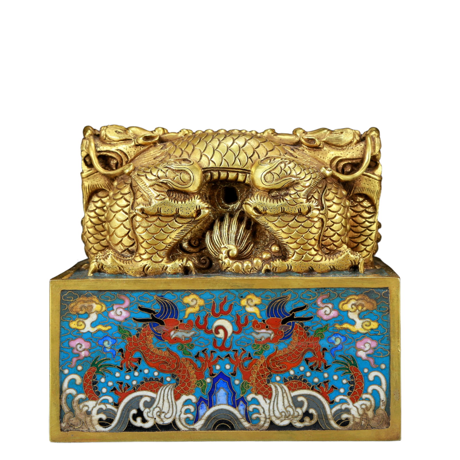A Fine Cloisonne Dragon Pattern Seal - 4