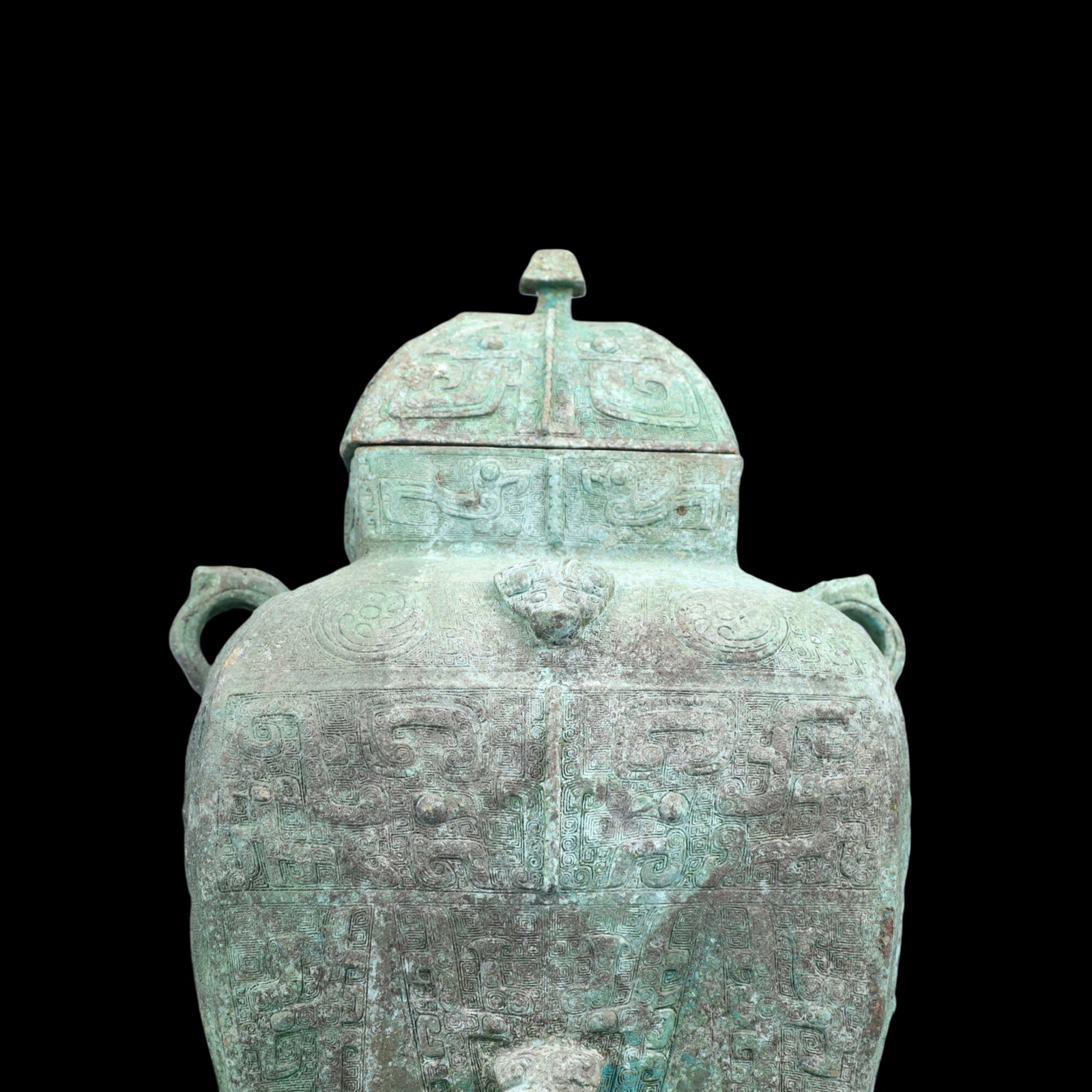 A Precious Bronze Beast-Face Pattern Bottle - 2