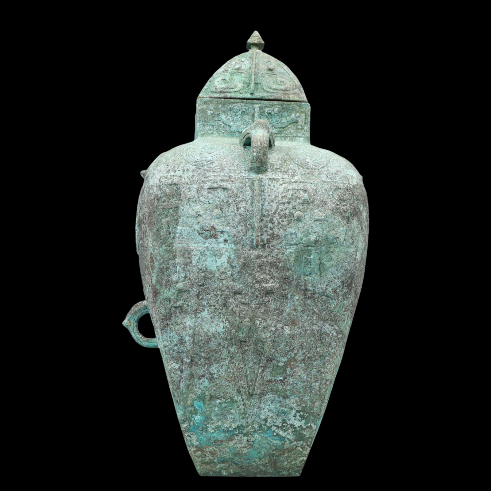 A Precious Bronze Beast-Face Pattern Bottle - 4