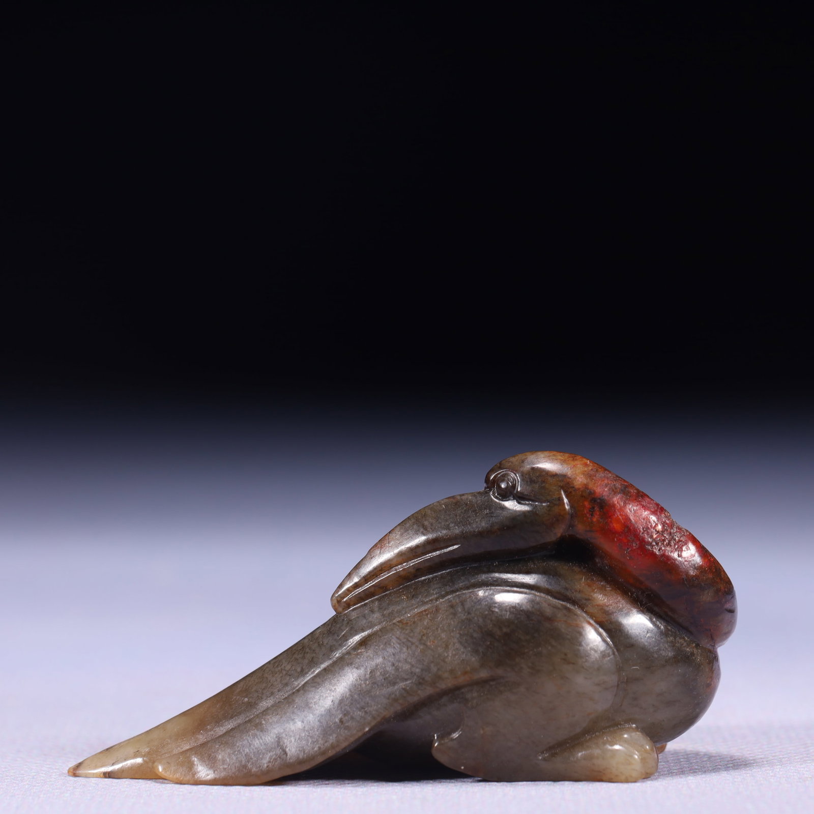 An Exquisite Archaic Jade Crane Ornament: An Exquisite Archaic Jade Crane Ornament,Ancient Time,China,Size:2.6inx0.8inx1.2in,Weight:57g ??????,??????
