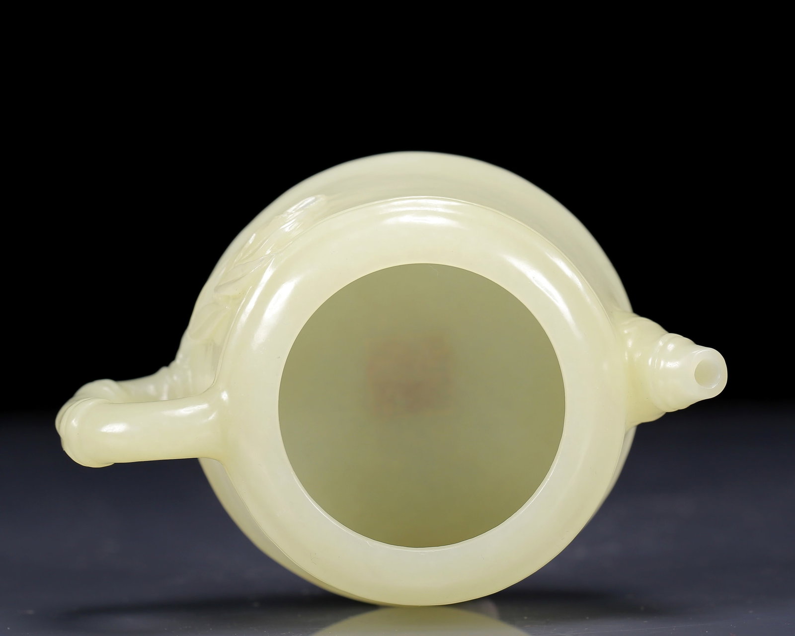 An Exquisite White Jade Bamboo Pattern Teapot - 9