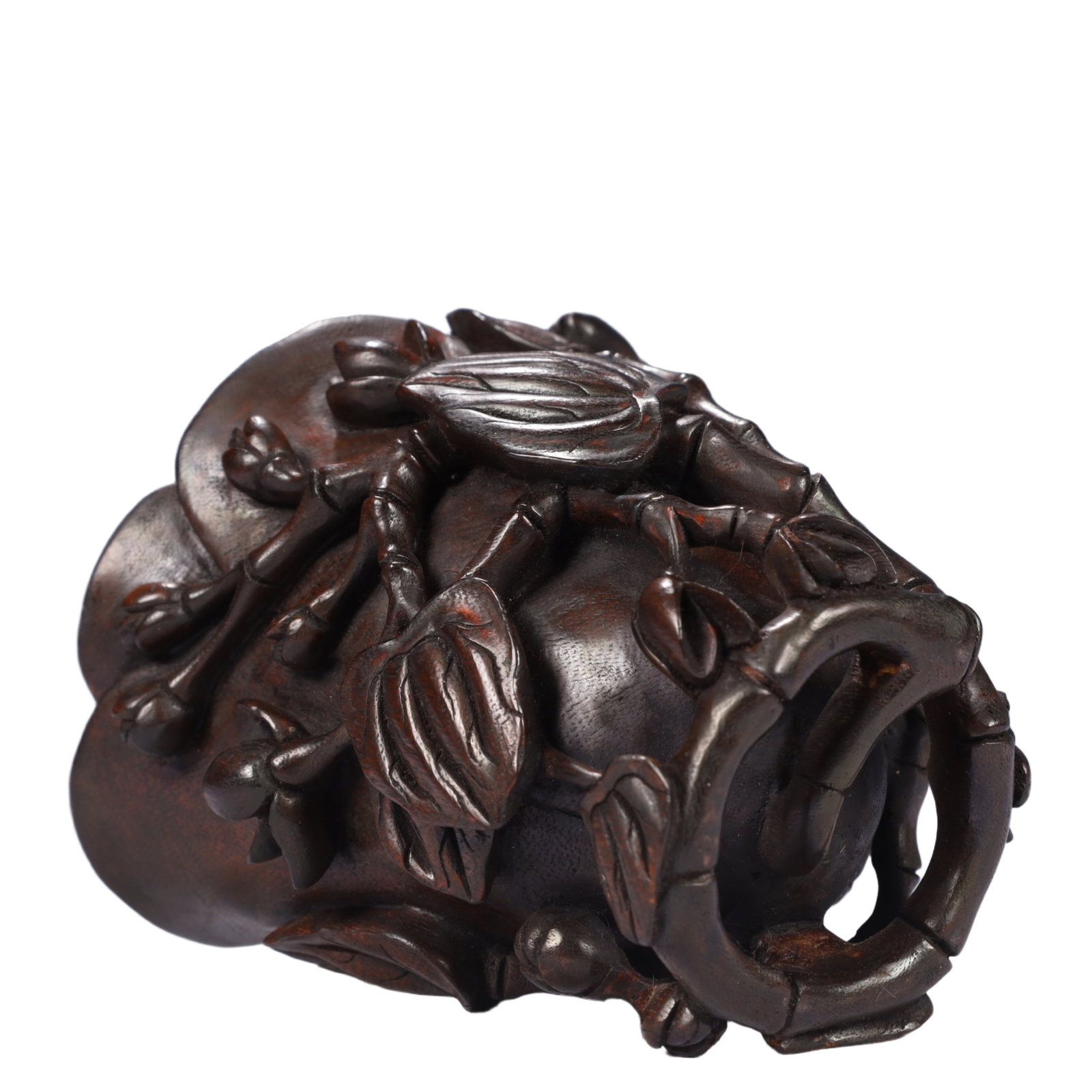 An Exquisite Redwood Flower Pattern Cup - 8