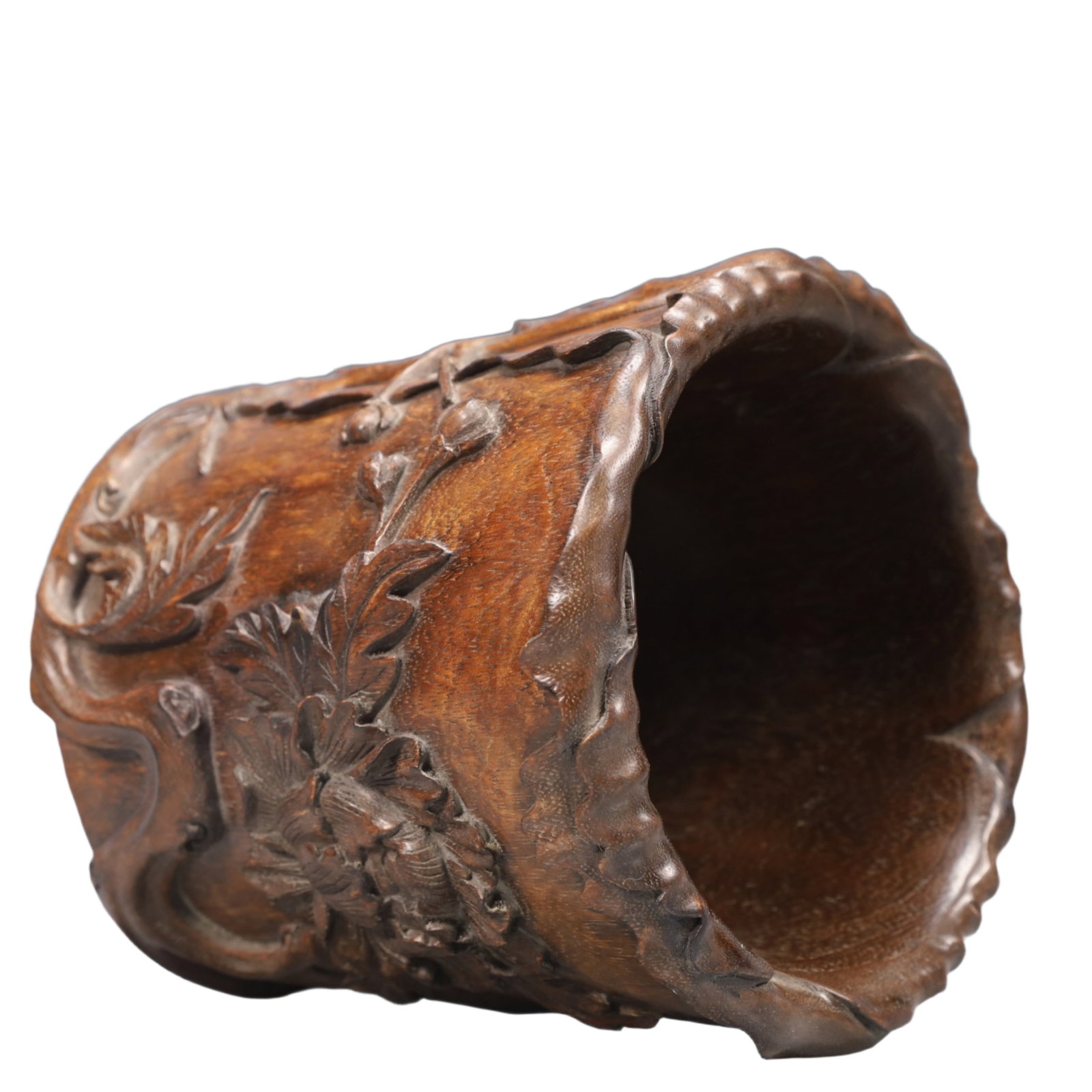 An Exquisite Eaglewood Flower Pattern Brush Pot - 5