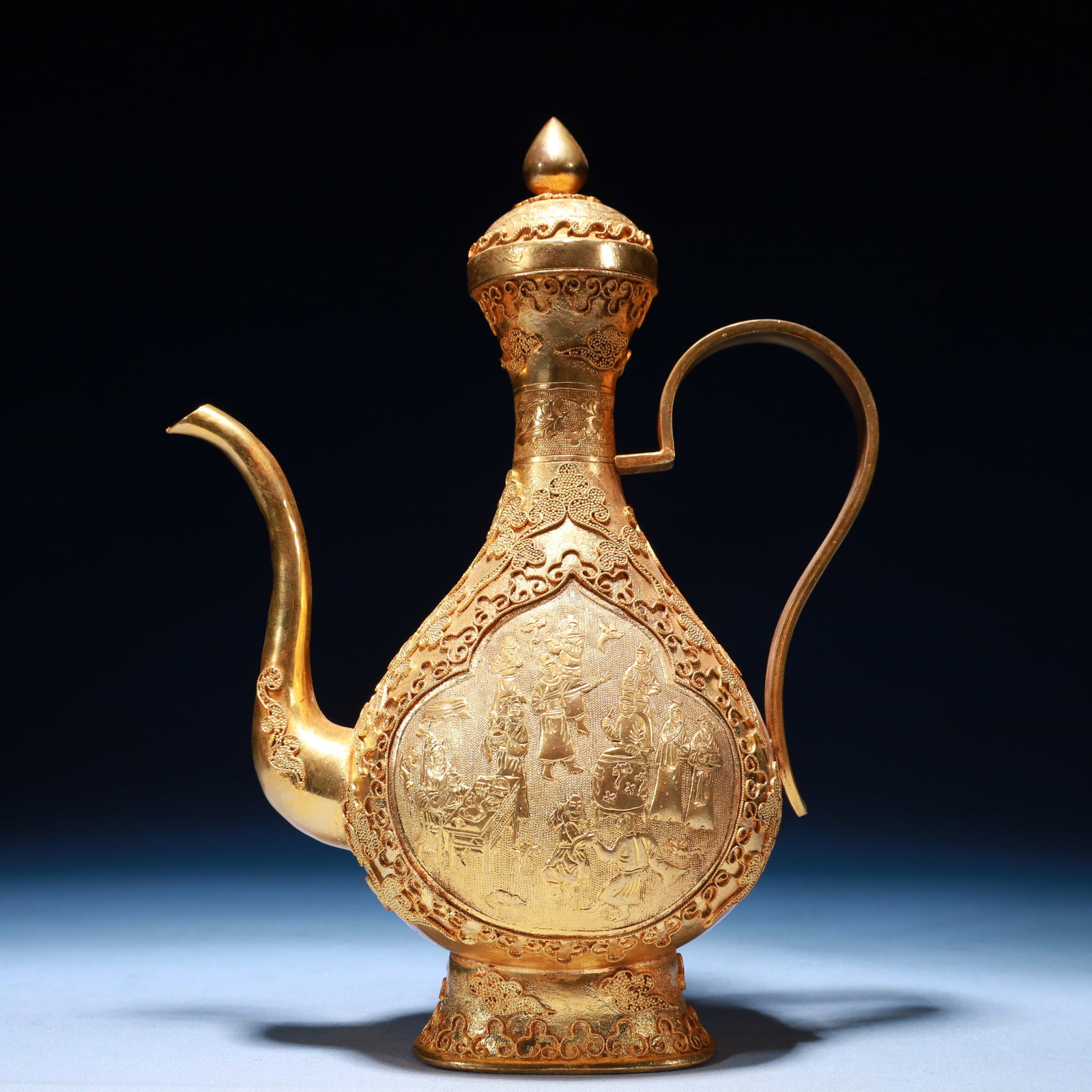 An Exquisite Gilt Bronze Character and Story Pattern Ewer (1 of 13)