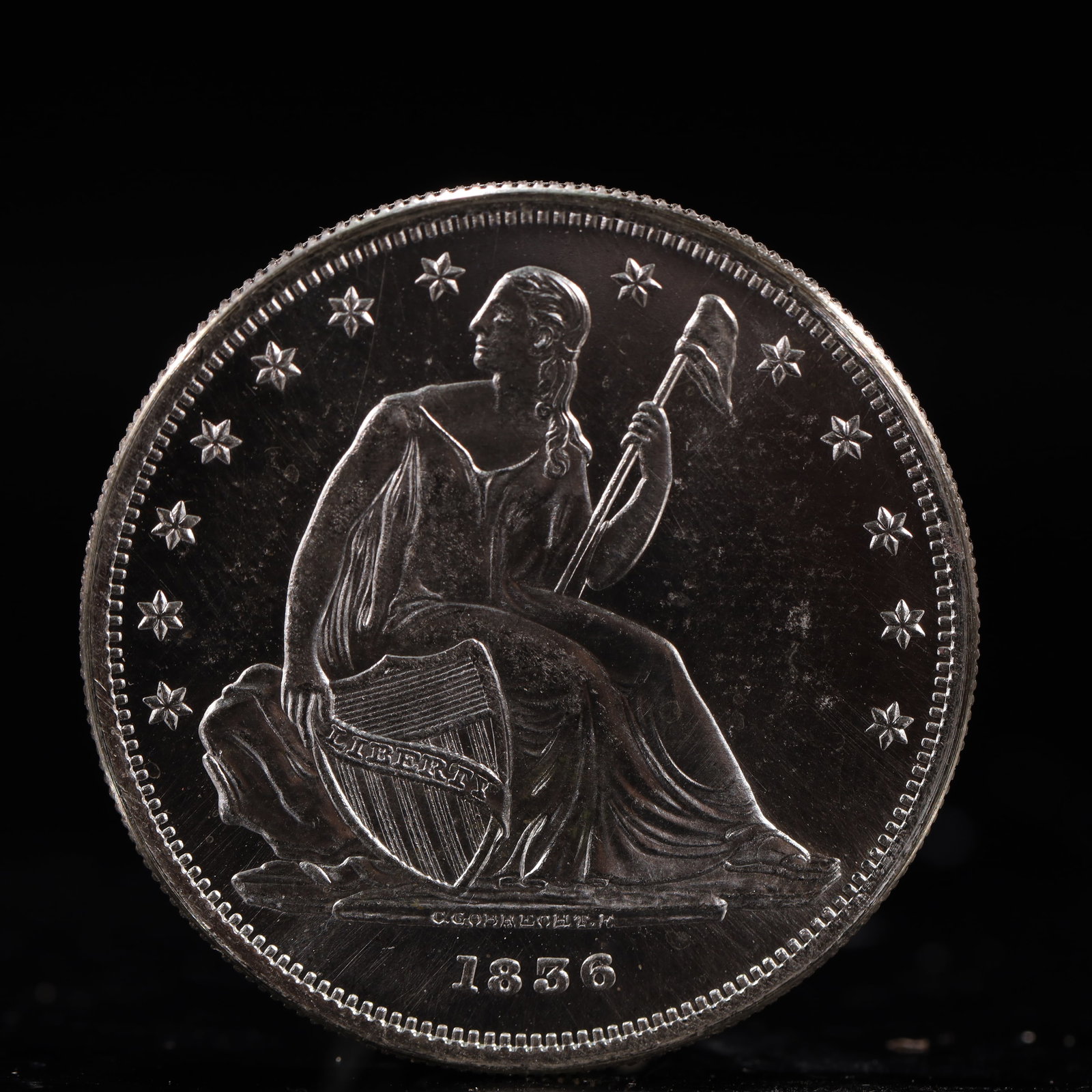USA One Dollar 1856 Coin: American coin. IN GOD WE TRUST / LIBERTY / 1856 / UNITED STATES OF AMERICA / ONE DOL. Weight:26.9g.