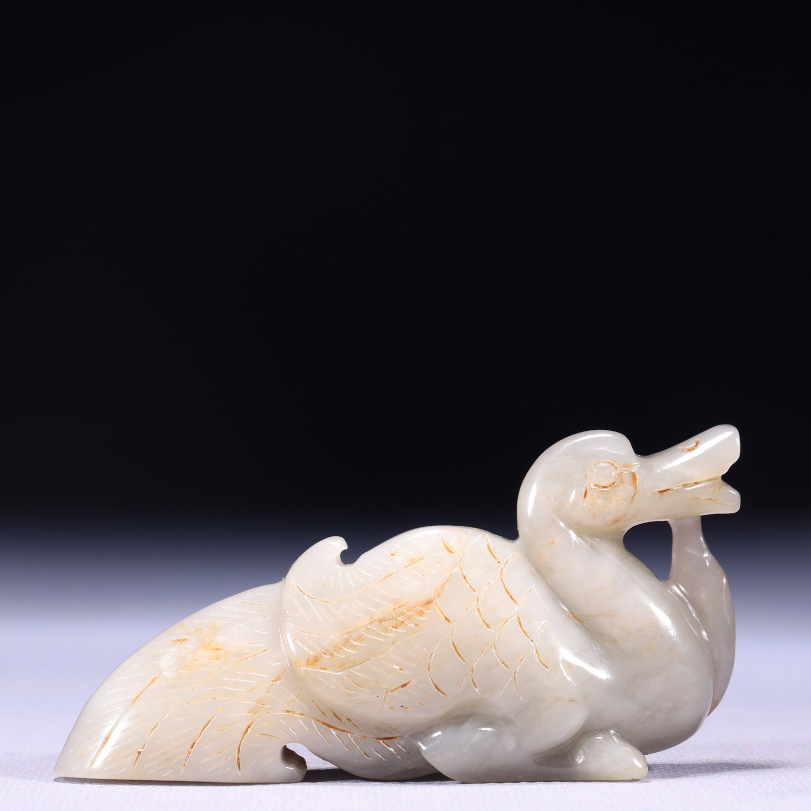 An Exquisite White Jade Duck Ornament (1 of 10)