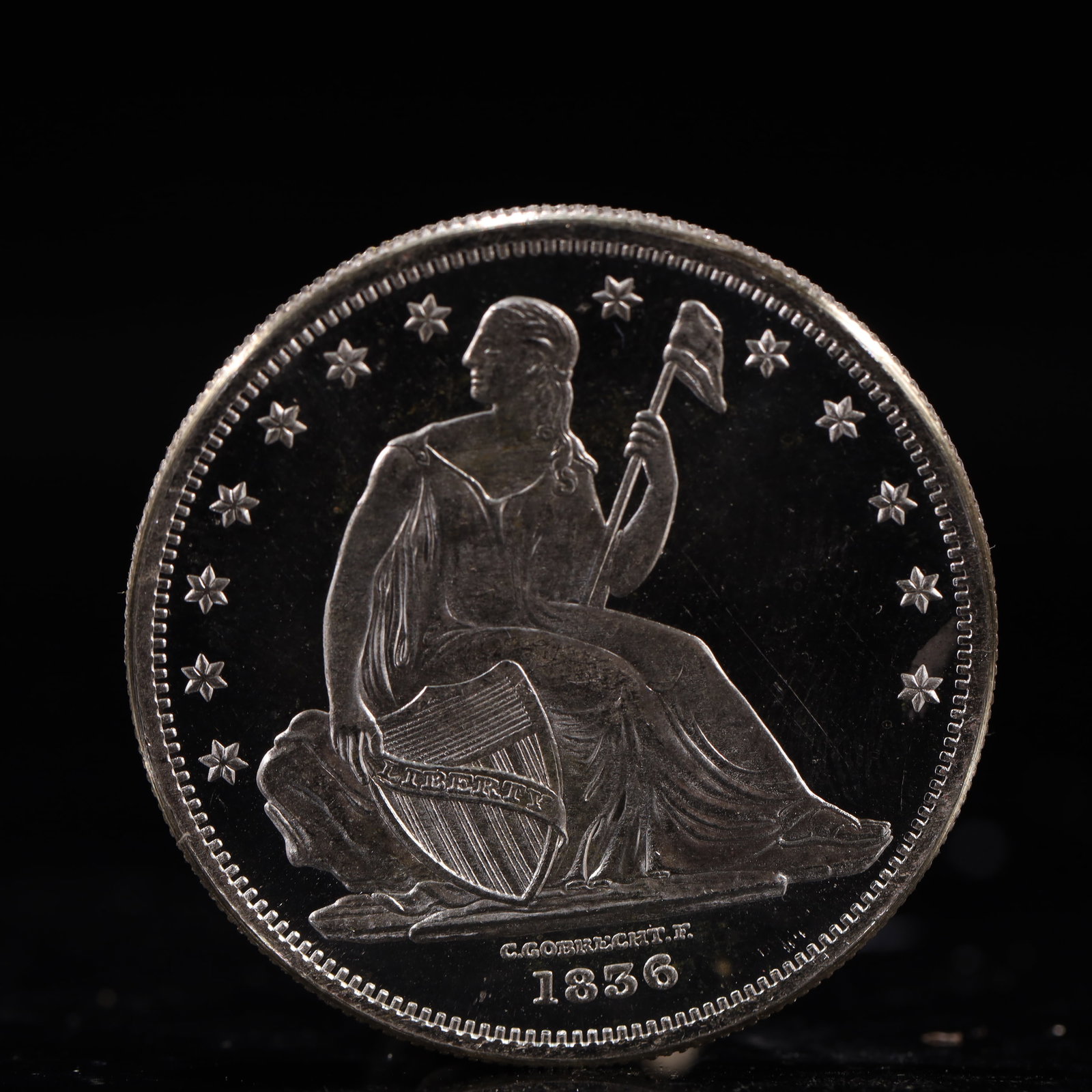 USA One Dollar 1856 Coin: American coin. IN GOD WE TRUST / LIBERTY / 1856 / UNITED STATES OF AMERICA / ONE DOL. Weight:26.9g.