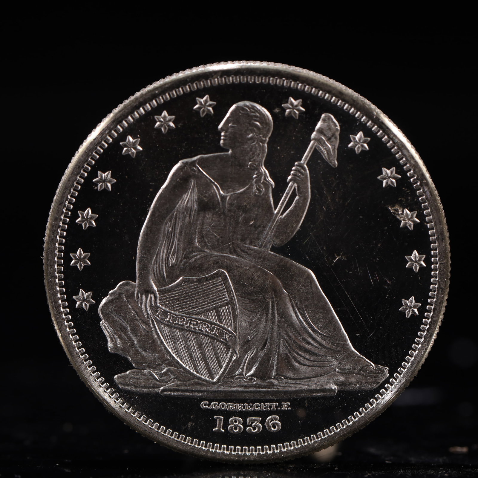 USA One Dollar 1856 Coin: American coin. IN GOD WE TRUST / LIBERTY / 1856 / UNITED STATES OF AMERICA / ONE DOL. Weight:26.9g.