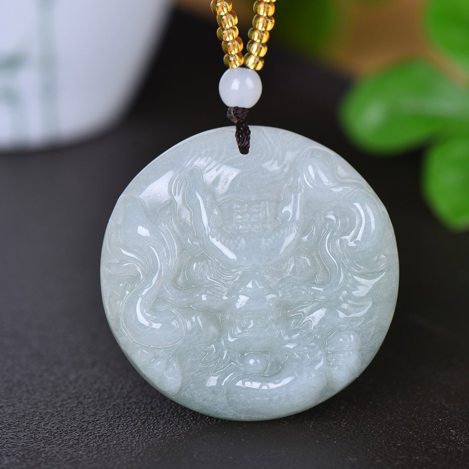 An Exquisite Jadeite Dragon Pattern Pendant - 2