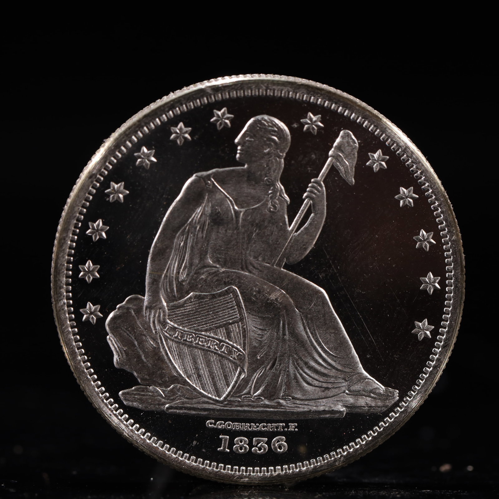 USA One Dollar 1856 Coin: American coin. IN GOD WE TRUST / LIBERTY / 1856 / UNITED STATES OF AMERICA / ONE DOL. Weight:26.9g.
