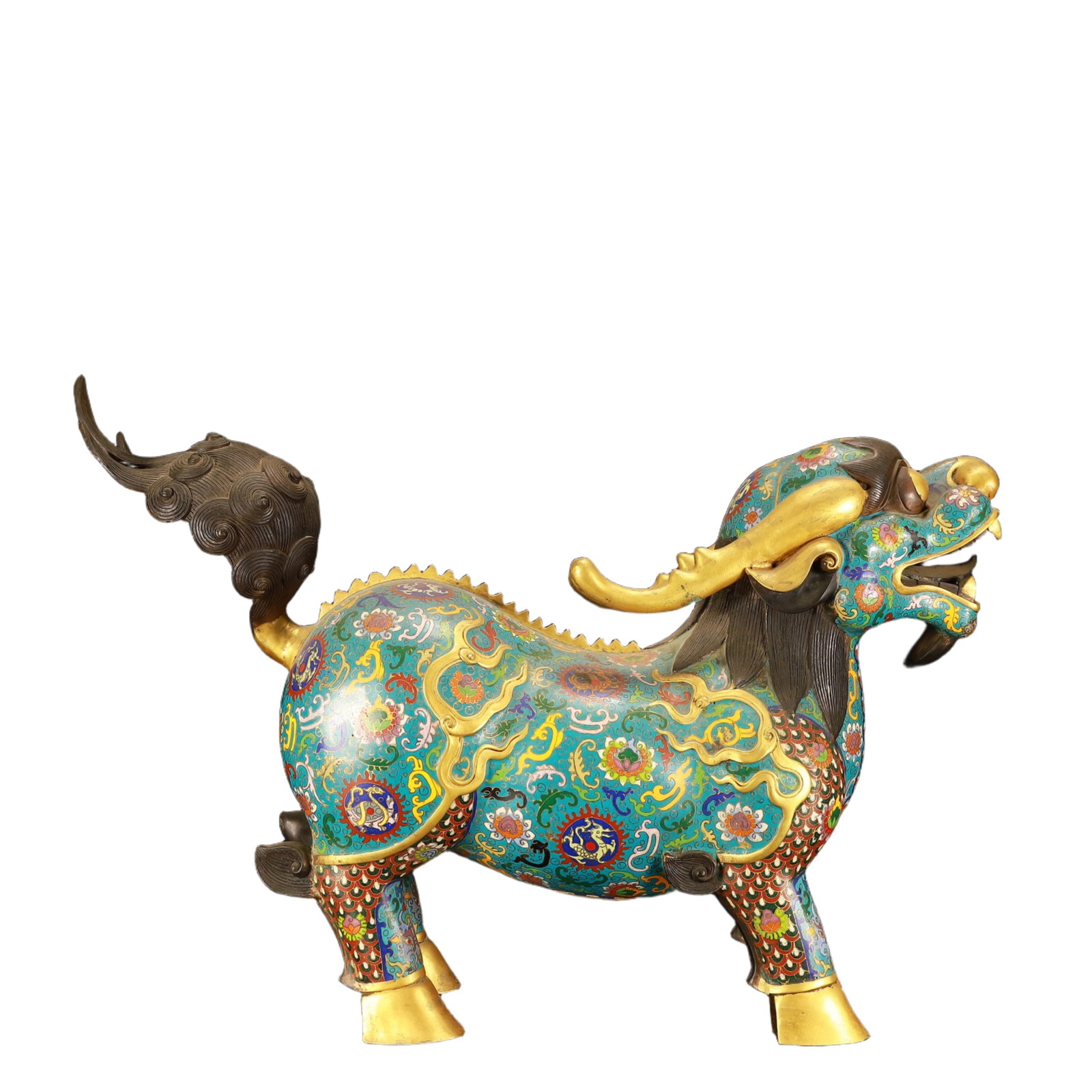 A Huge Cloisonne Lotus Auspicious Beast Pattern Lion Ornament (1 of 11)