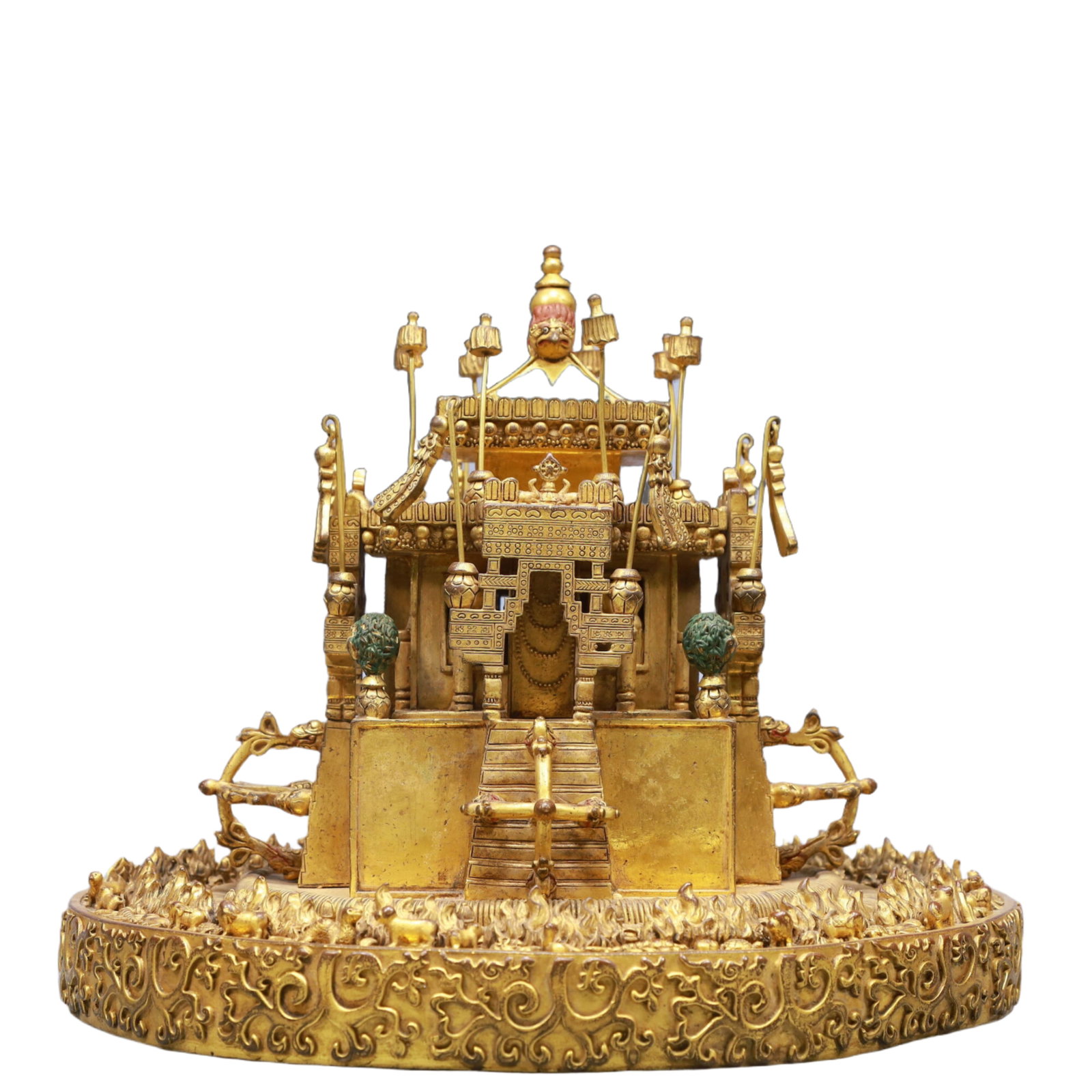 A Rare Gilt Bronze Pagoda: A Rare Gilt Bronze Pagoda,Ming Dynasty, China,Size:33x11in,Weight:12950g ?????,????,??:33x11in,??:12950g