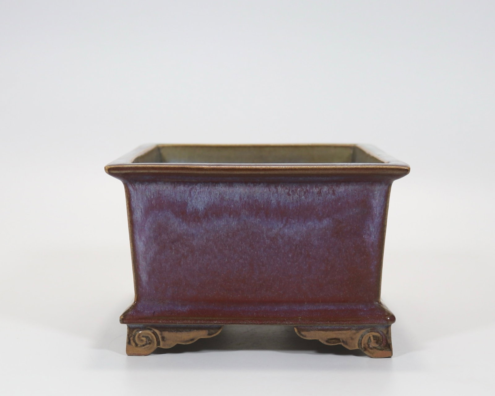 A fine Jun ware rose-purple rectangular flower tray - 6
