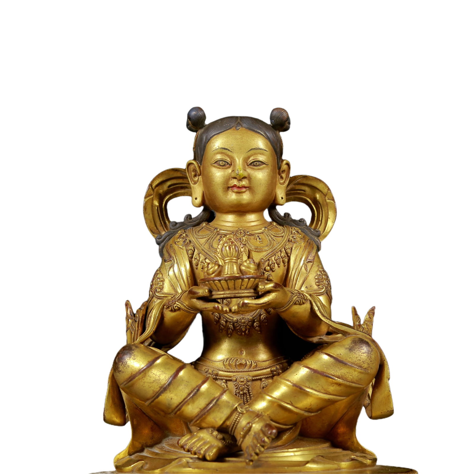 Two solemn gilt bronze figures - 12