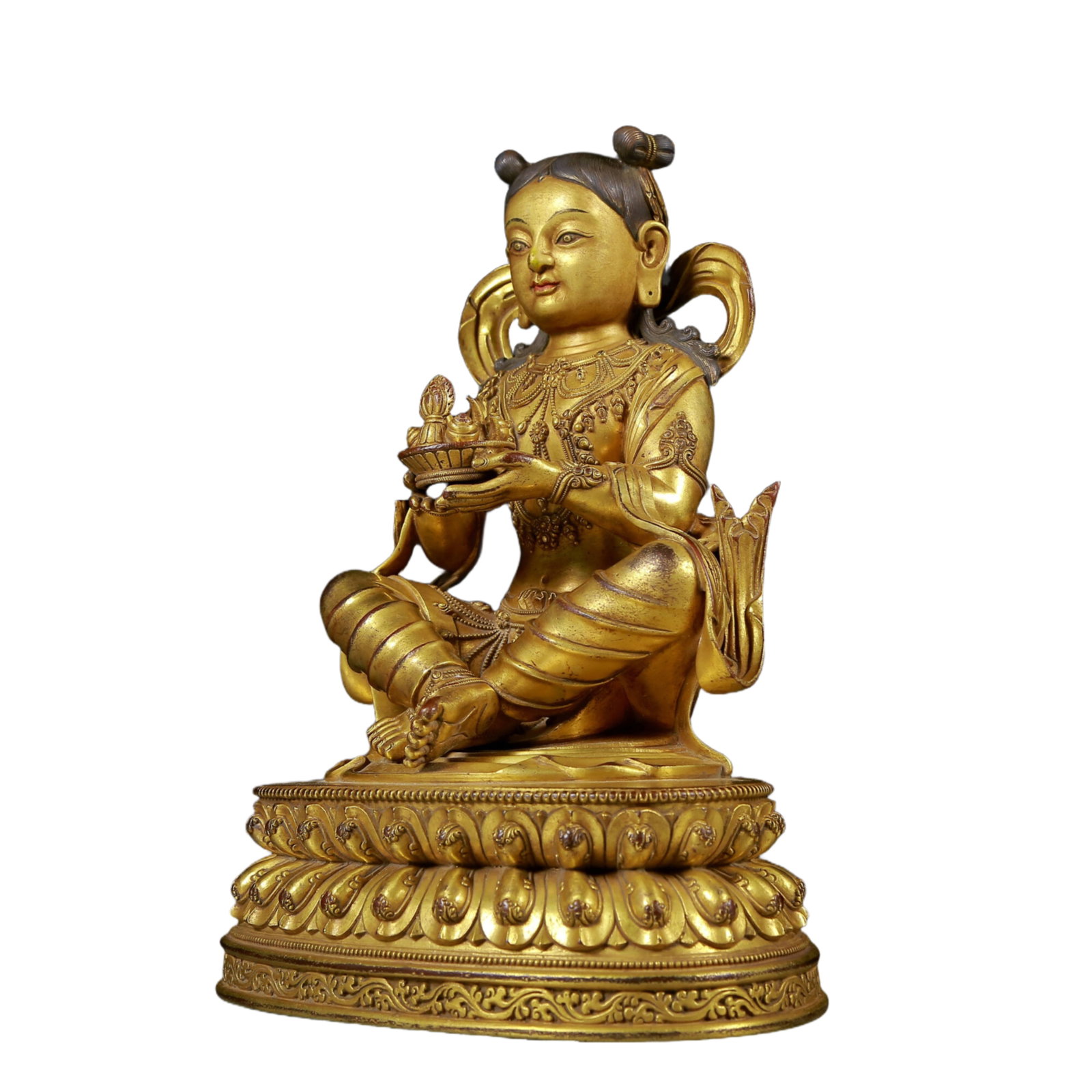 Two solemn gilt bronze figures - 14