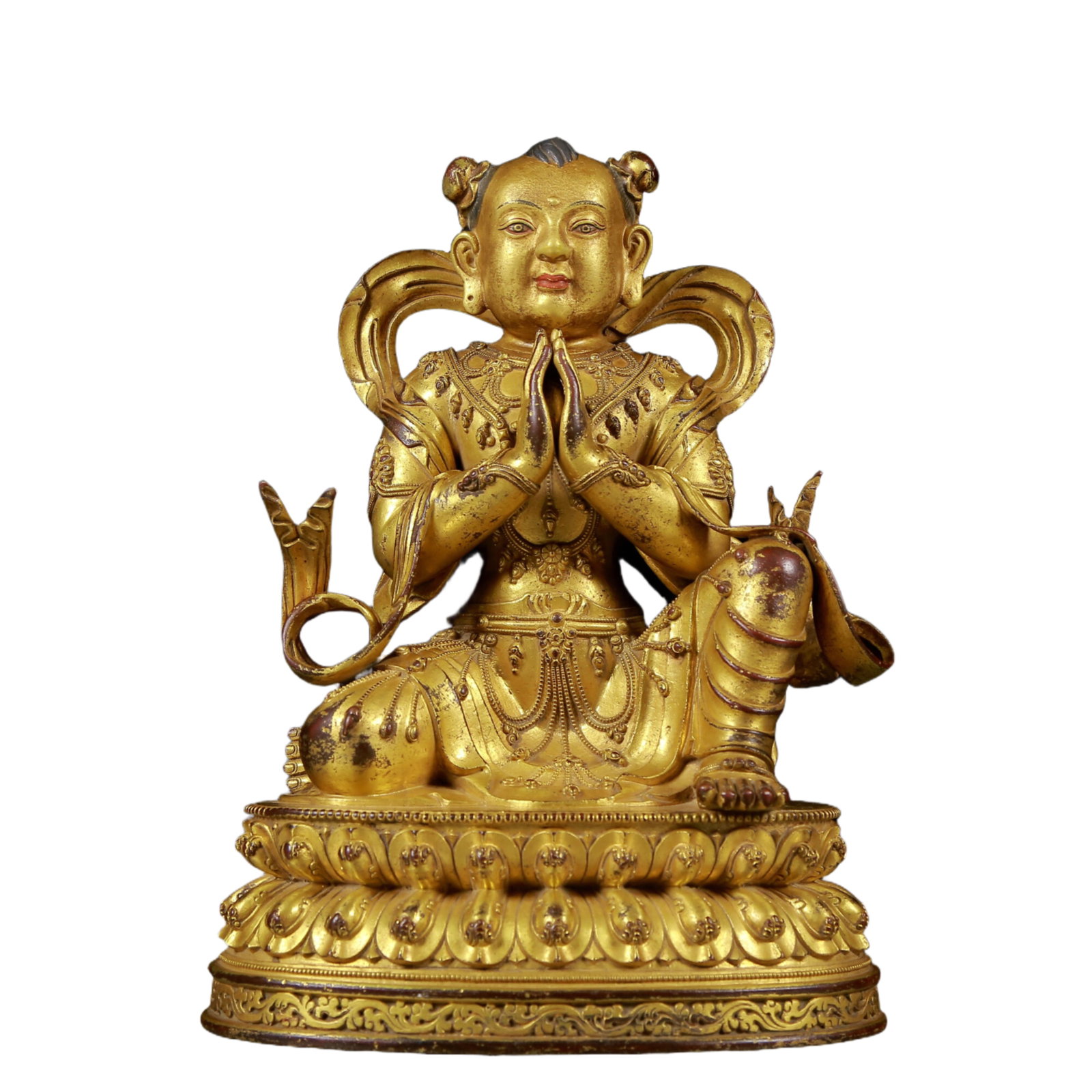 Two solemn gilt bronze figures - 2