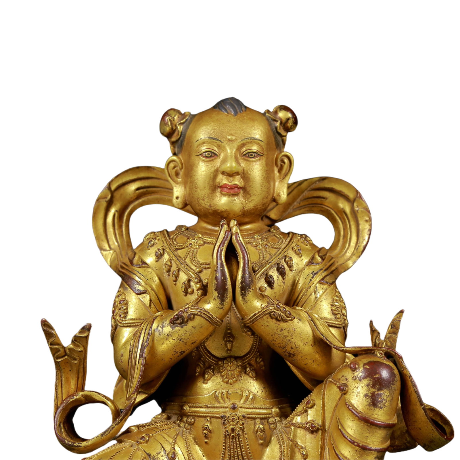 Two solemn gilt bronze figures - 3