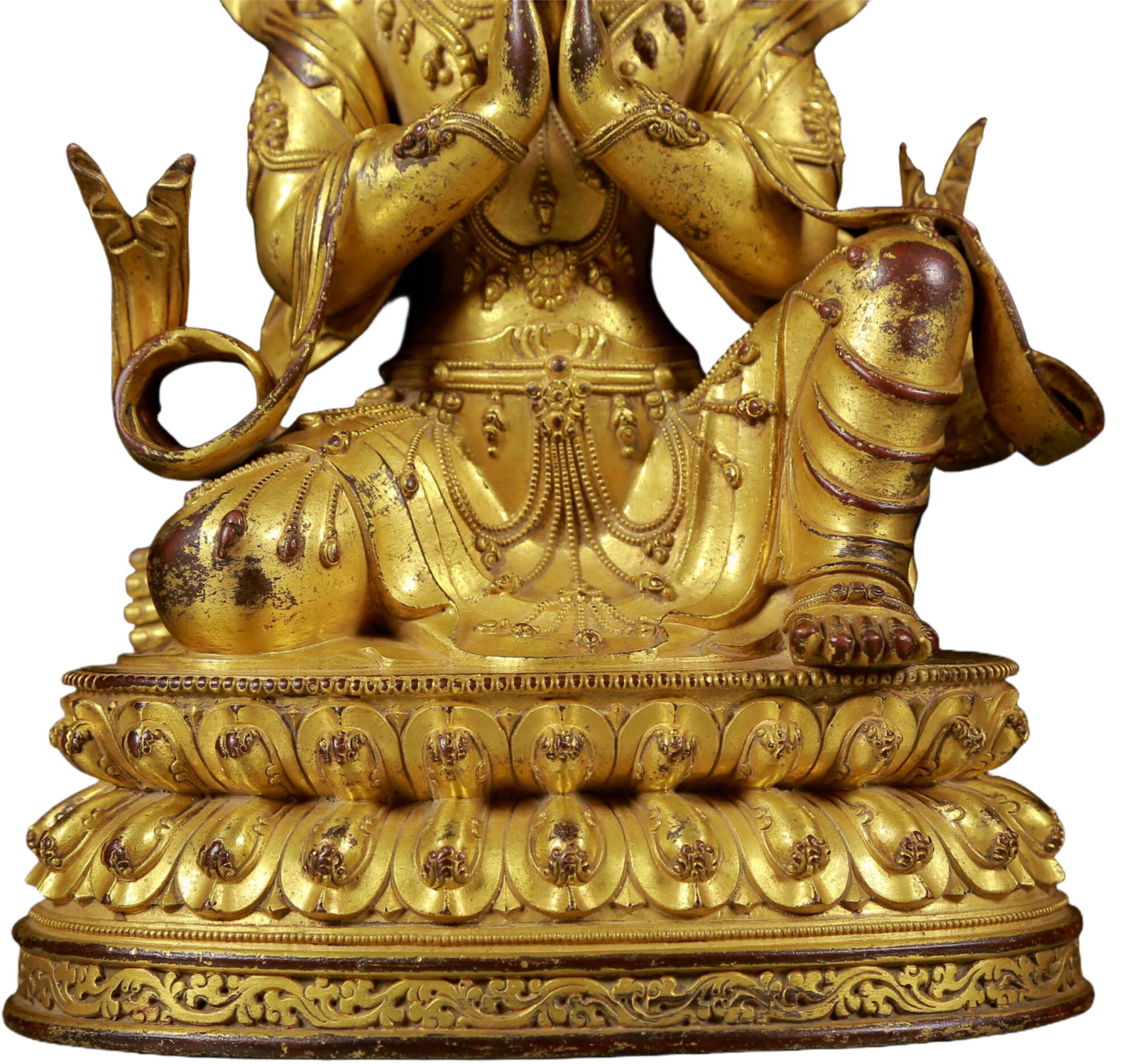 Two solemn gilt bronze figures - 4