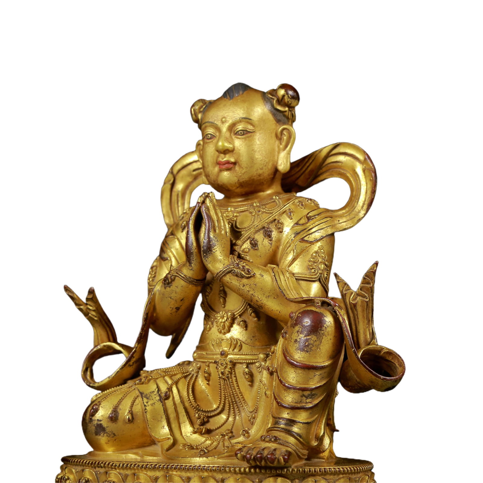 Two solemn gilt bronze figures - 6