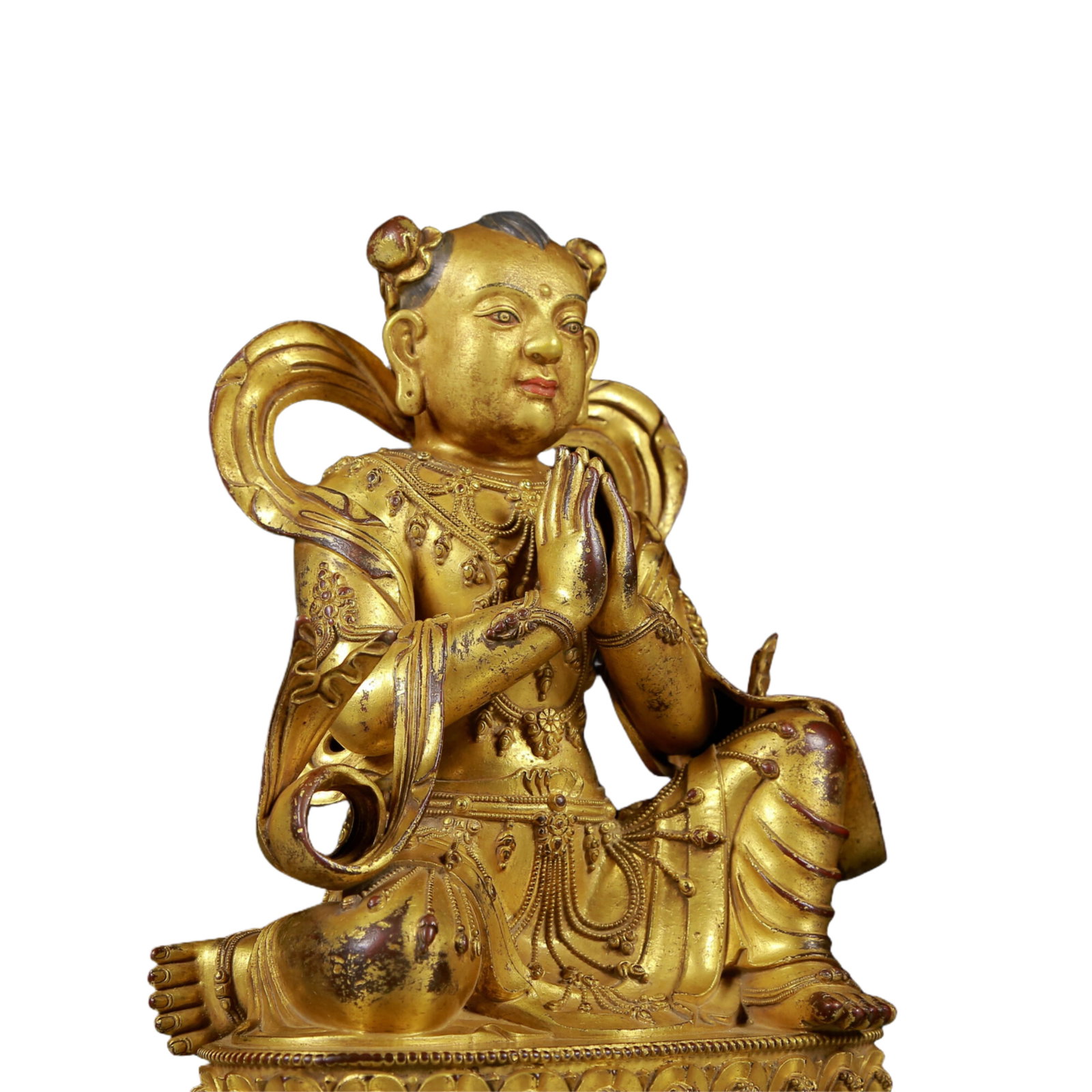 Two solemn gilt bronze figures - 8