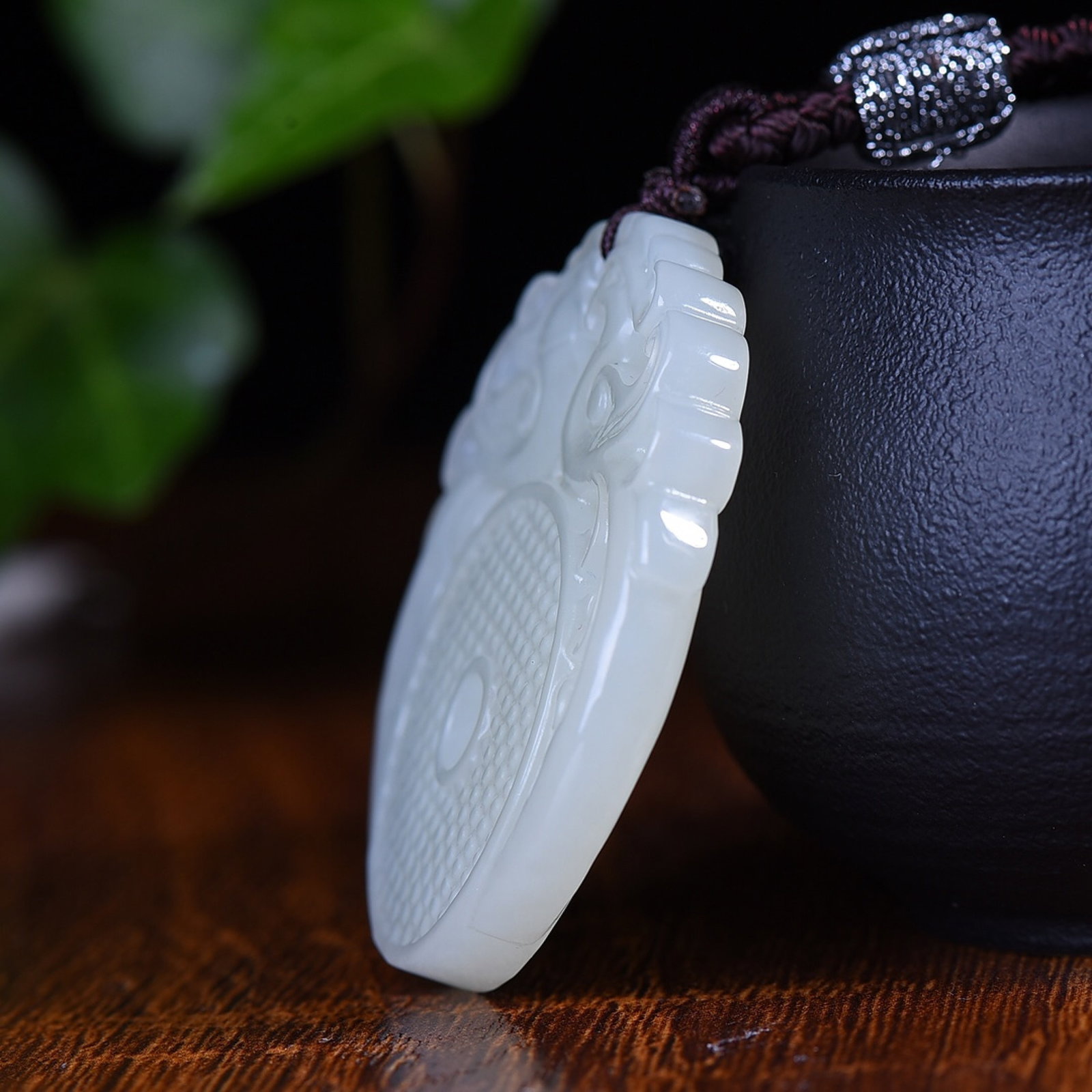An Exquisite White Jade Phoenix Pattern Pendant - 4