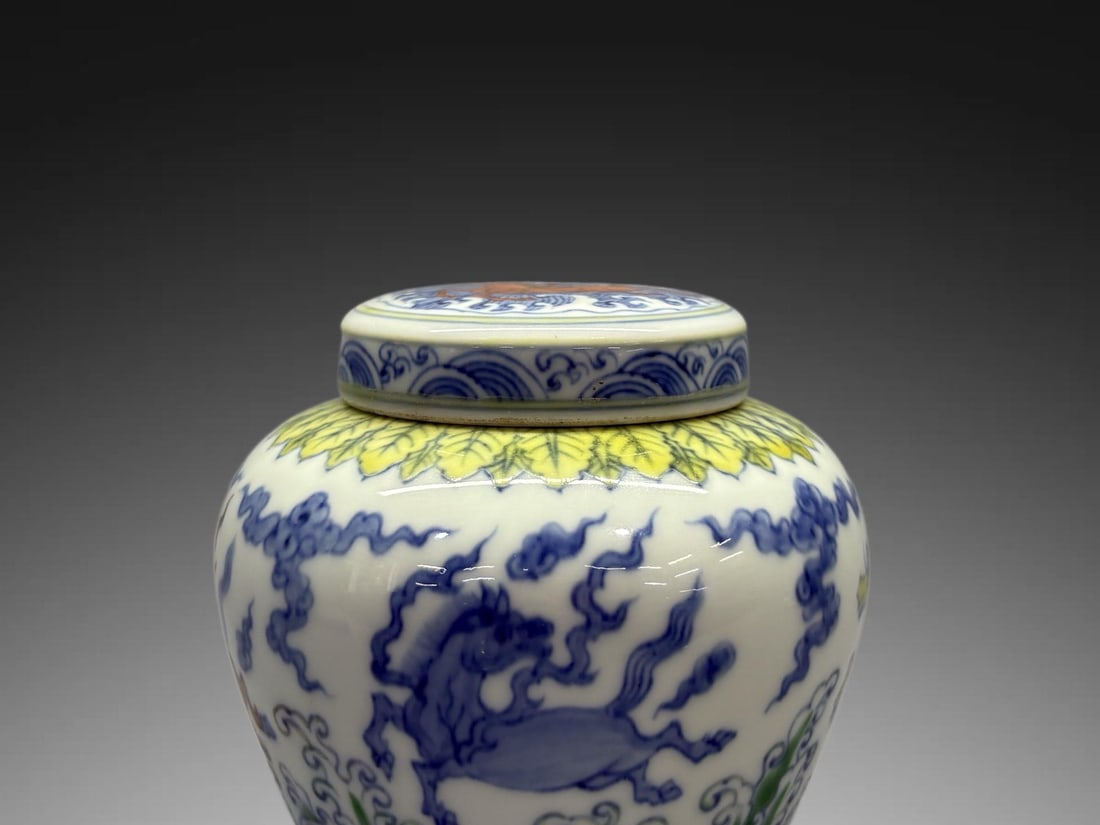 An Exquisite Doucai Horse Pattern Jar - 2