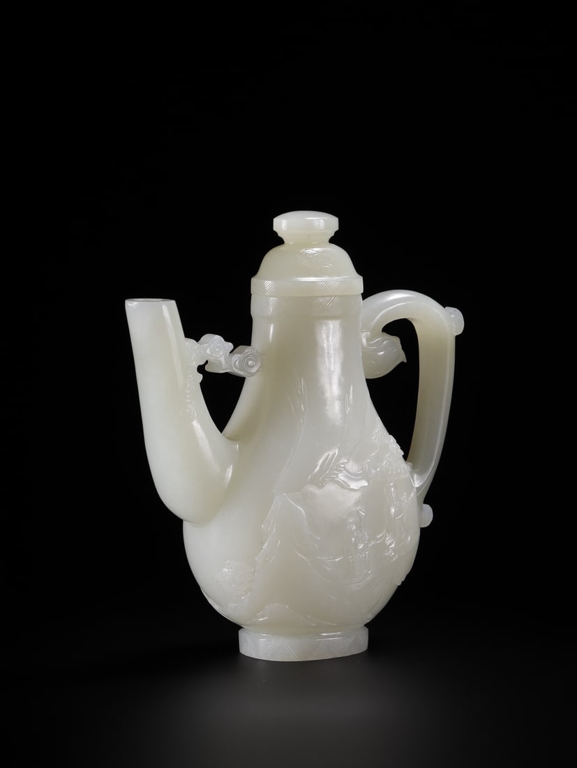 An Exquisite Hotan Jade Figures Pattern Ewer - 2
